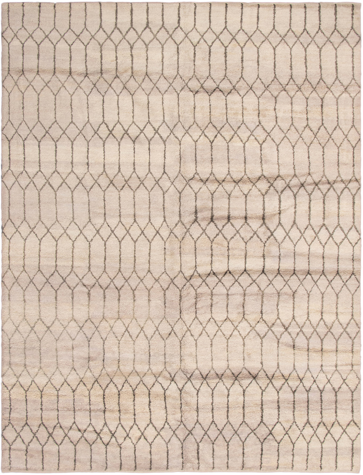 Hand-knotted Arlequin Light Khaki Wool Rug 10'2" x 13'6" Size: 10'2" x 13'6"  