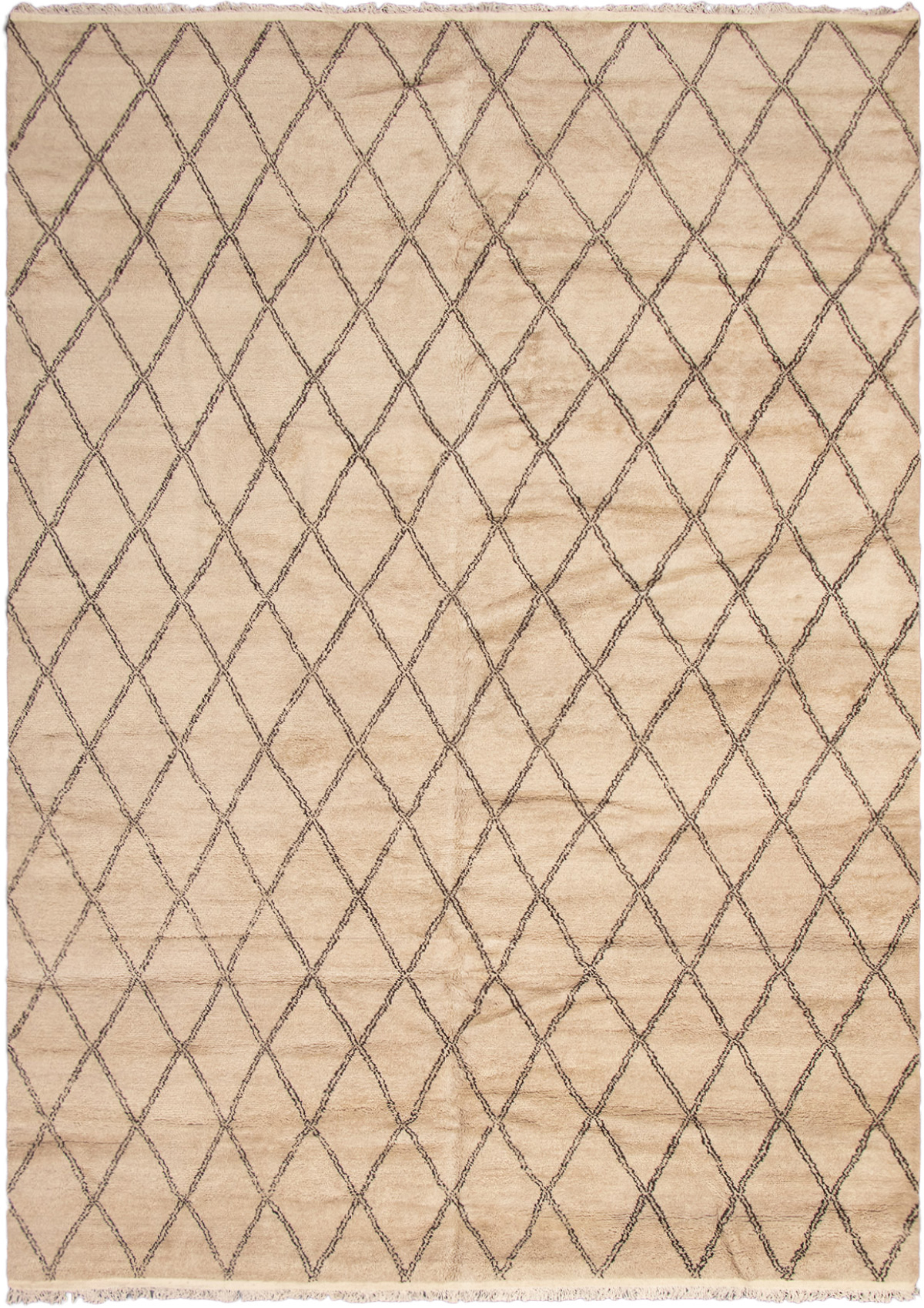 Hand-knotted Arlequin Cream Wool Rug 10'1" x 14'2" Size: 10'1" x 14'2"  