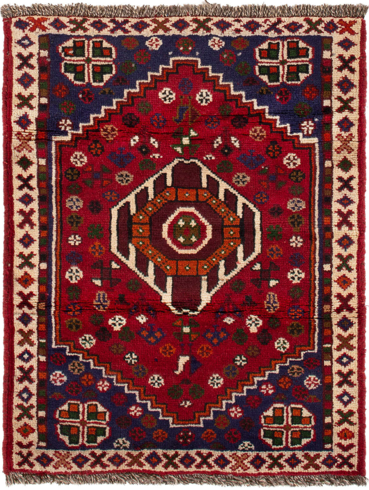 Hand-knotted Shiraz Qashqai  Wool Rug 2'3" x 3'1"  Size: 2'3" x 3'1"  