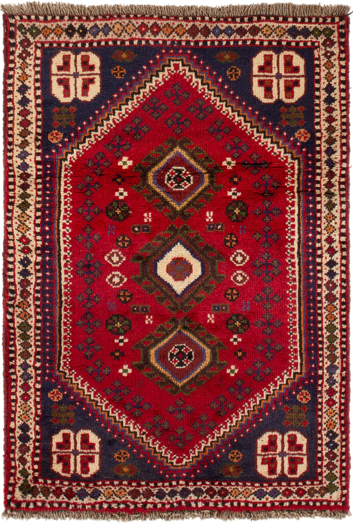 Hand-knotted Shiraz Qashqai  Wool Rug 2'4" x 3'6" Size: 2'4" x 3'6"  