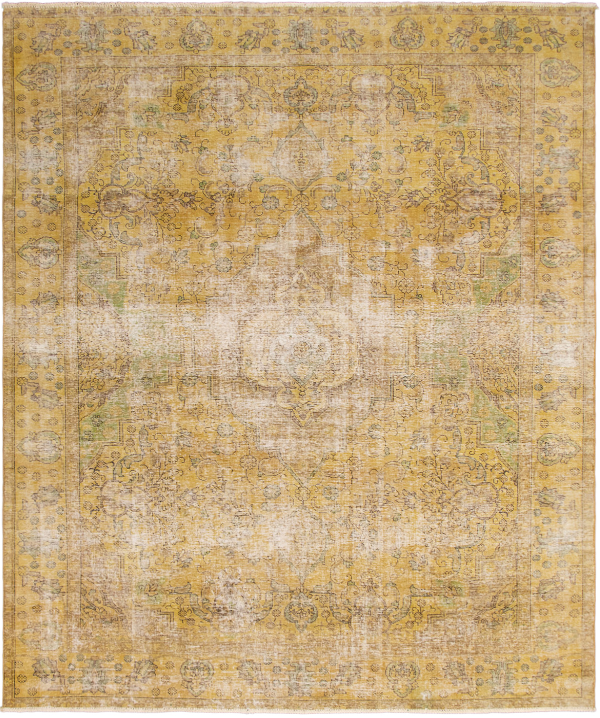 Hand-knotted Color Transition Olive Wool Rug 9'9" x 11'10" Size: 9'9" x 11'10"  