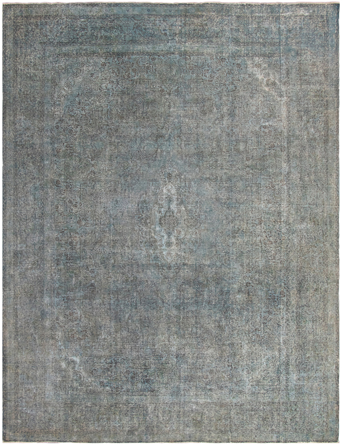 Hand-knotted Color Transition Turquoise Wool Rug 10'0" x 13'1" Size: 10'0" x 13'1"  