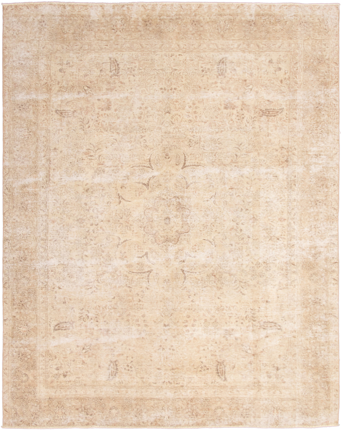 Hand-knotted Antalya Vintage Ivory Wool Rug 9'8" x 12'5" Size: 9'8" x 12'5"  