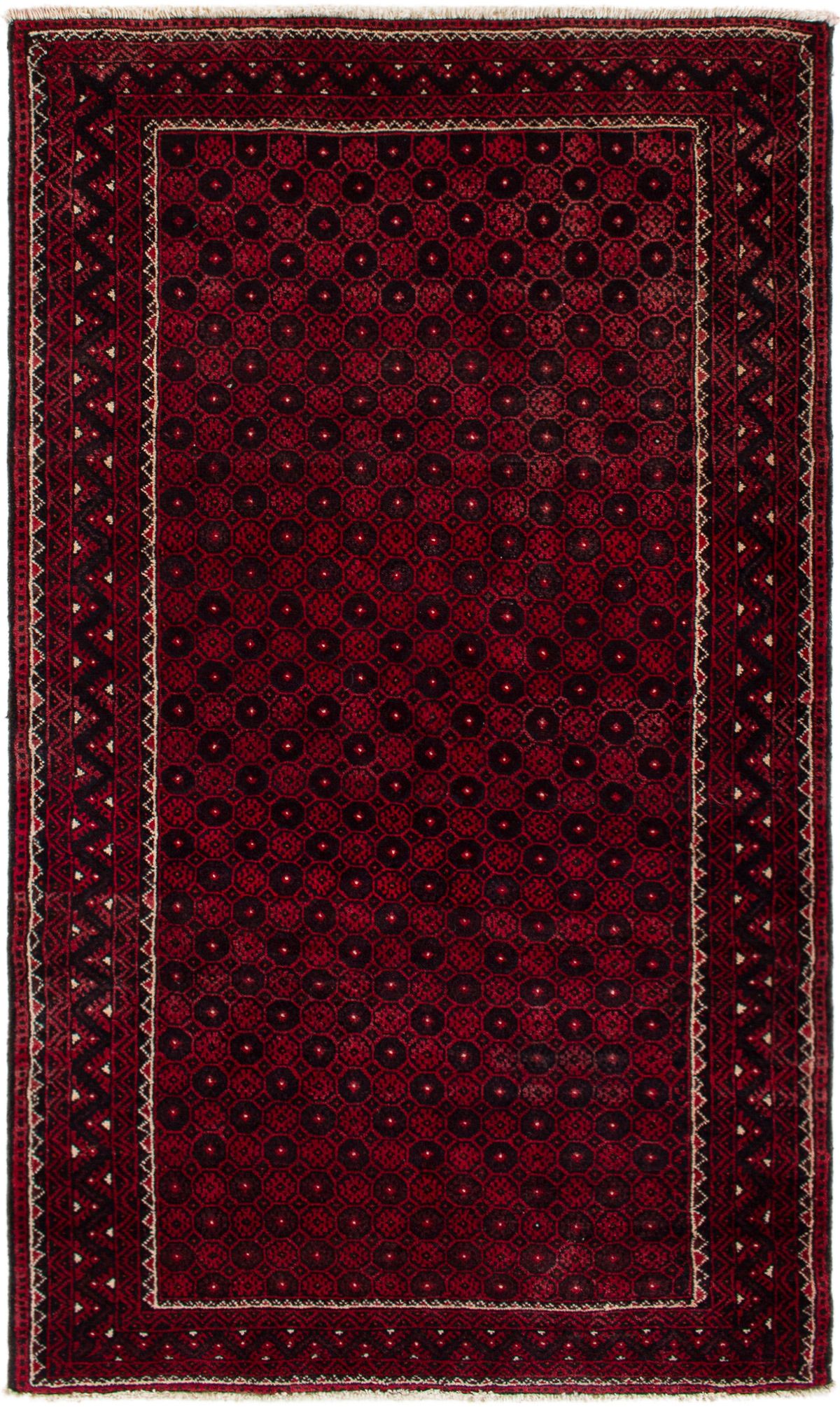 Hand-knotted Finest Baluch  Wool Rug 3'11" x 6'9" Size: 3'11" x 6'9"  