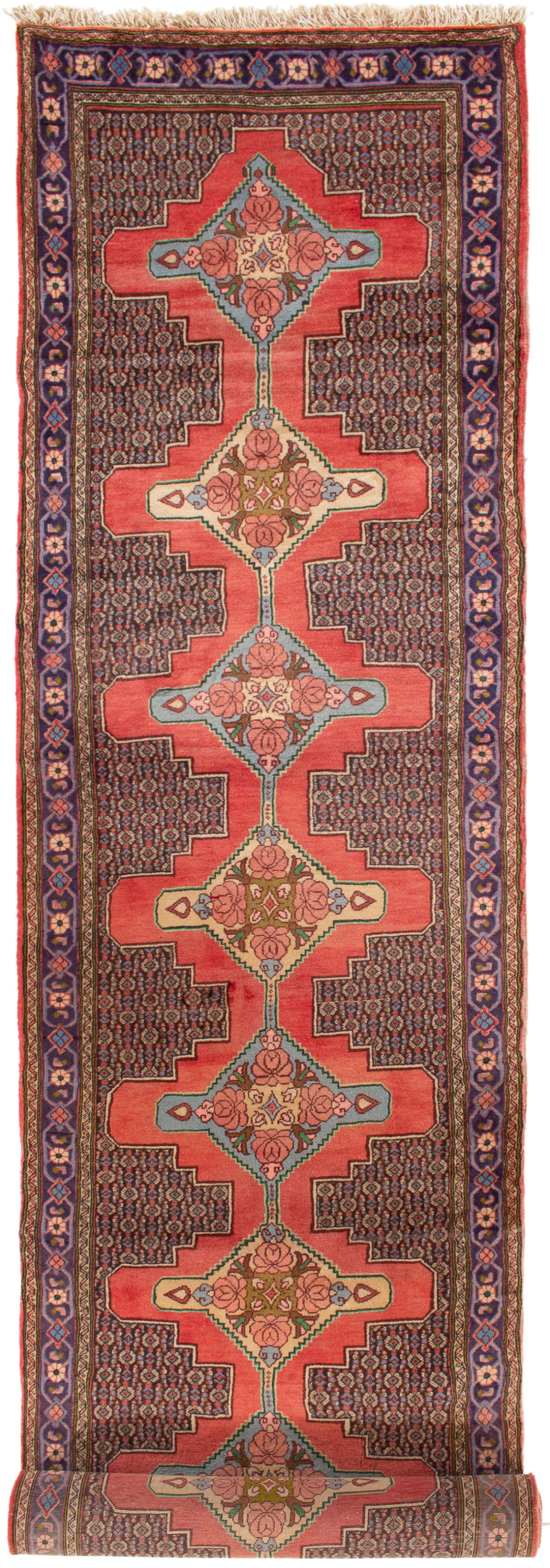 Hand-knotted Senneh  Wool Rug 3'1" x 13'1" Size: 3'1" x 13'1"  