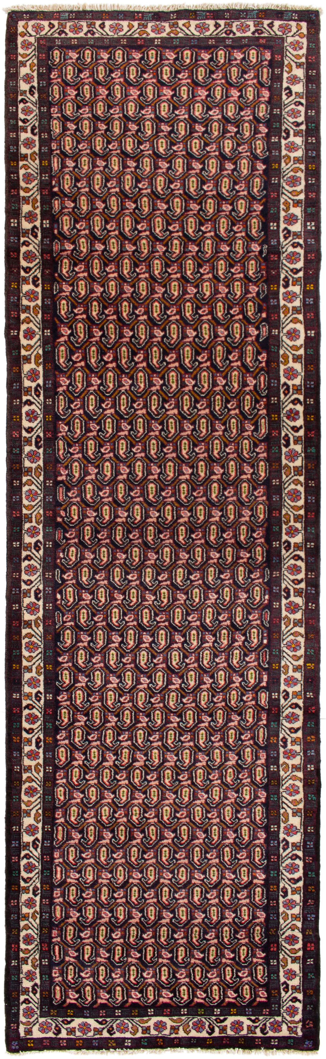 Hand-knotted Hamadan  Wool Rug 3'0" x 10'3" Size: 3'0" x 10'3"  