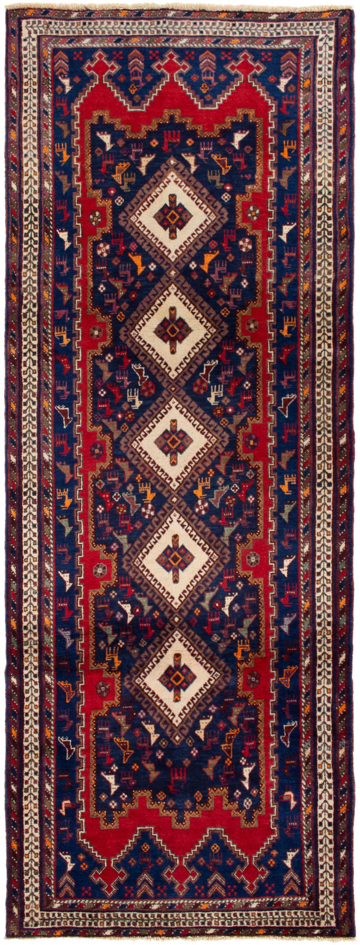 Hand-knotted Afshar  Wool Rug 3'5" x 9'4" Size: 3'5" x 9'4"  