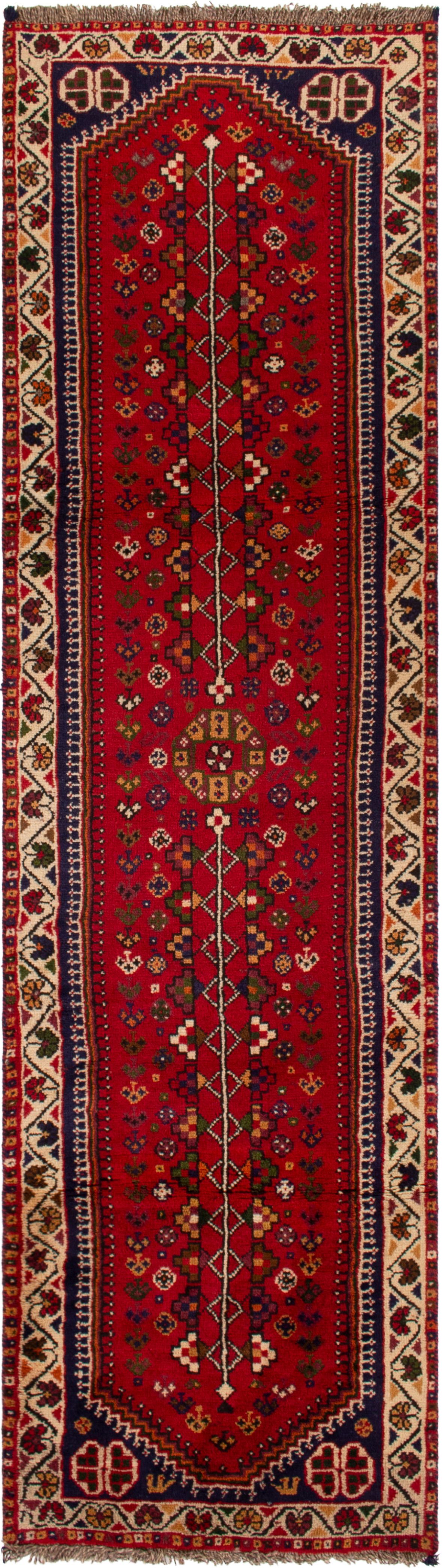 Hand-knotted Shiraz Qashqai  Wool Rug 2'6" x 9'1" Size: 2'6" x 9'1"  