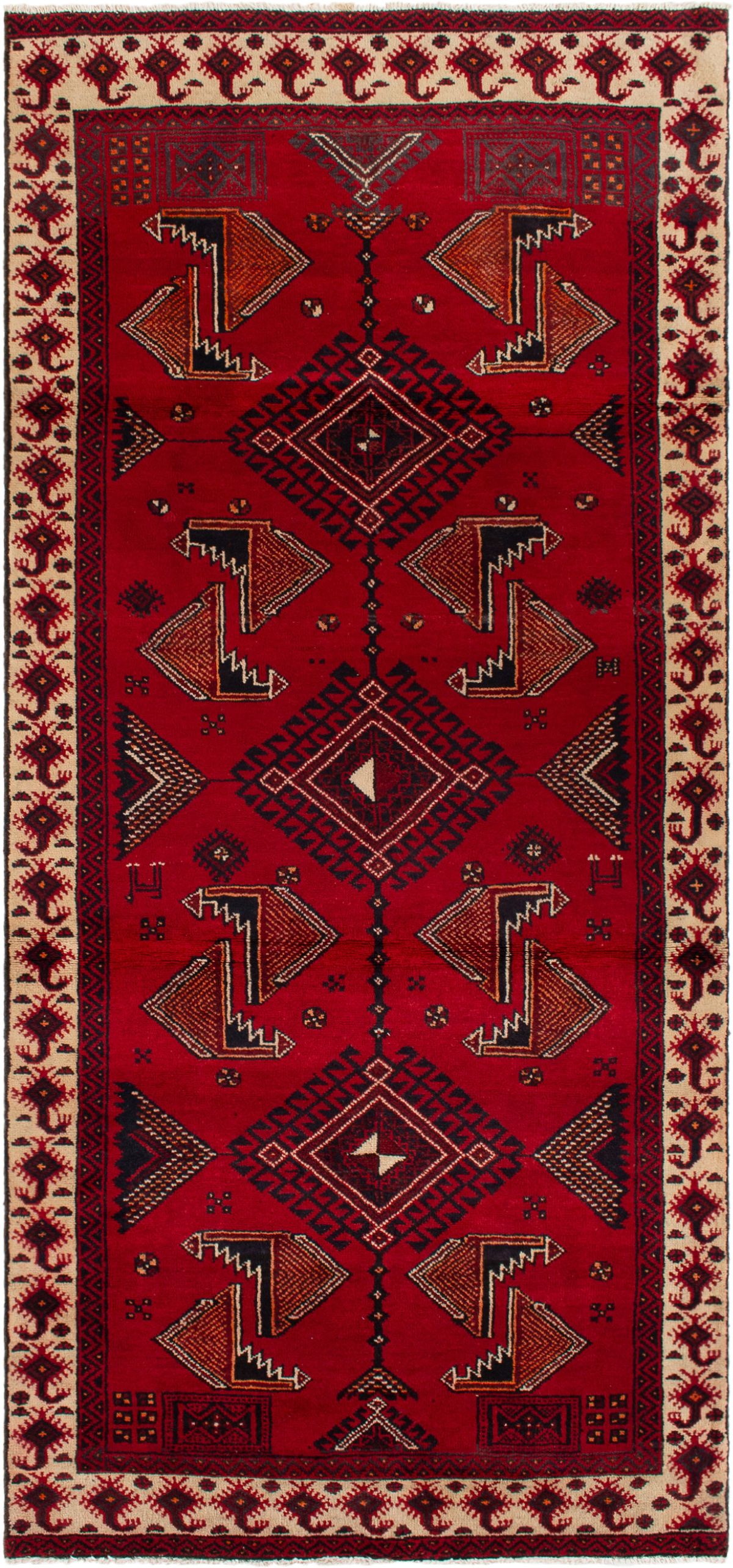 Hand-knotted Finest Baluch  Wool Rug 3'5" x 7'8" Size: 3'5" x 7'8"  