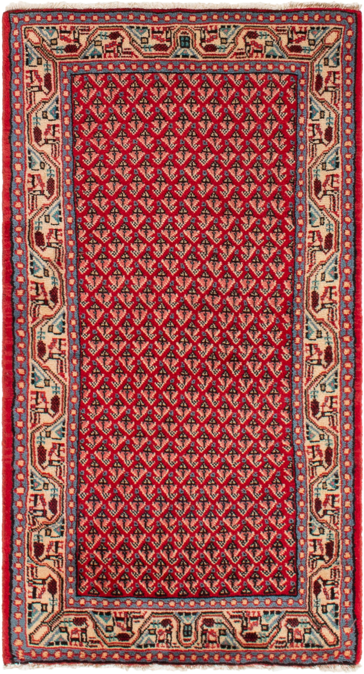 Hand-knotted Sarough  Wool Rug 2'2" x 4'1" Size: 2'2" x 4'1"  
