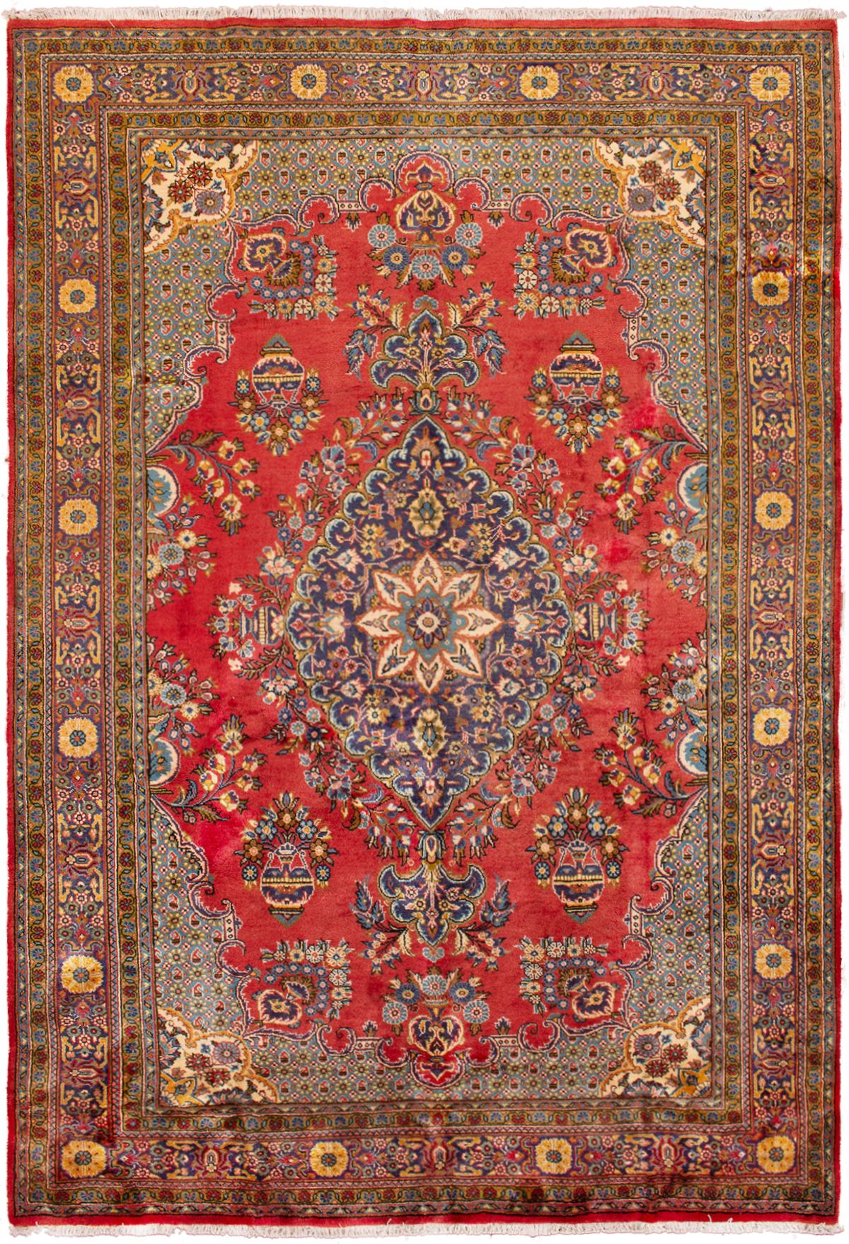 Hand-knotted Saveh  Wool Rug 7'5" x 10'11" Size: 7'5" x 10'11"  