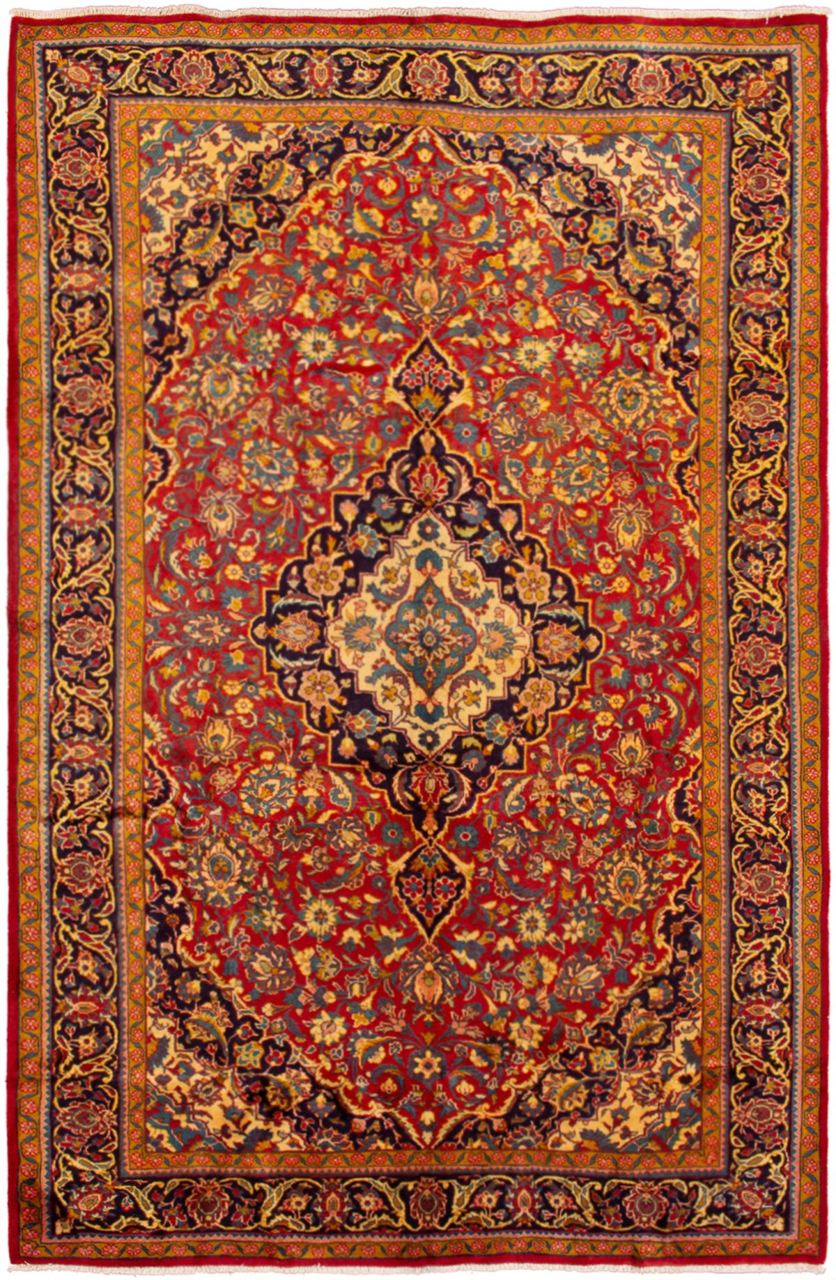 Hand-knotted Mahal  Wool Rug 7'1" x 10'11" Size: 7'1" x 10'11"  