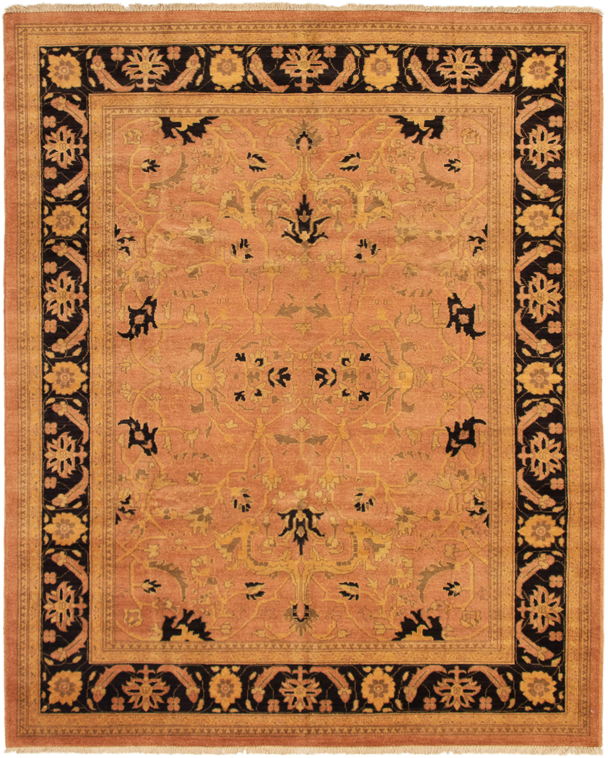 Hand-knotted Peshawar Oushak Copper Wool Rug 8'1" x 9'10" Size: 8'1" x 9'10"  