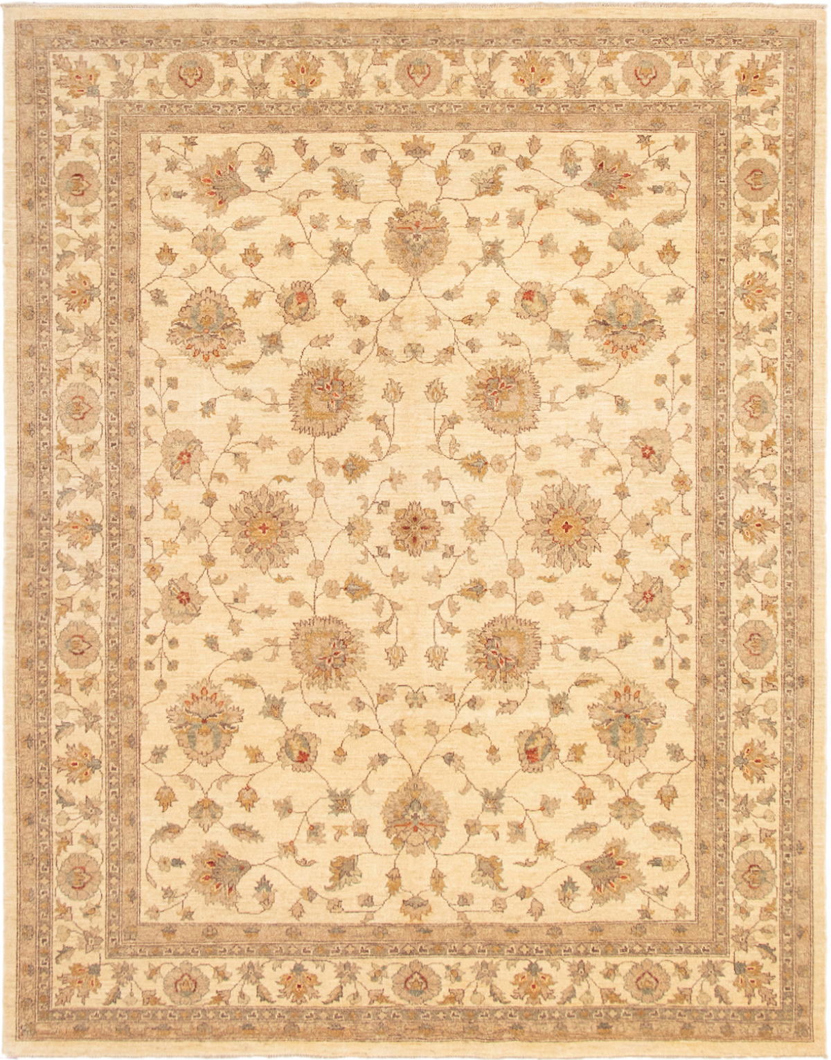 Hand-knotted Chobi Finest Cream Wool Rug 8'0" x 10'2"  Size: 8'0" x 10'2"  