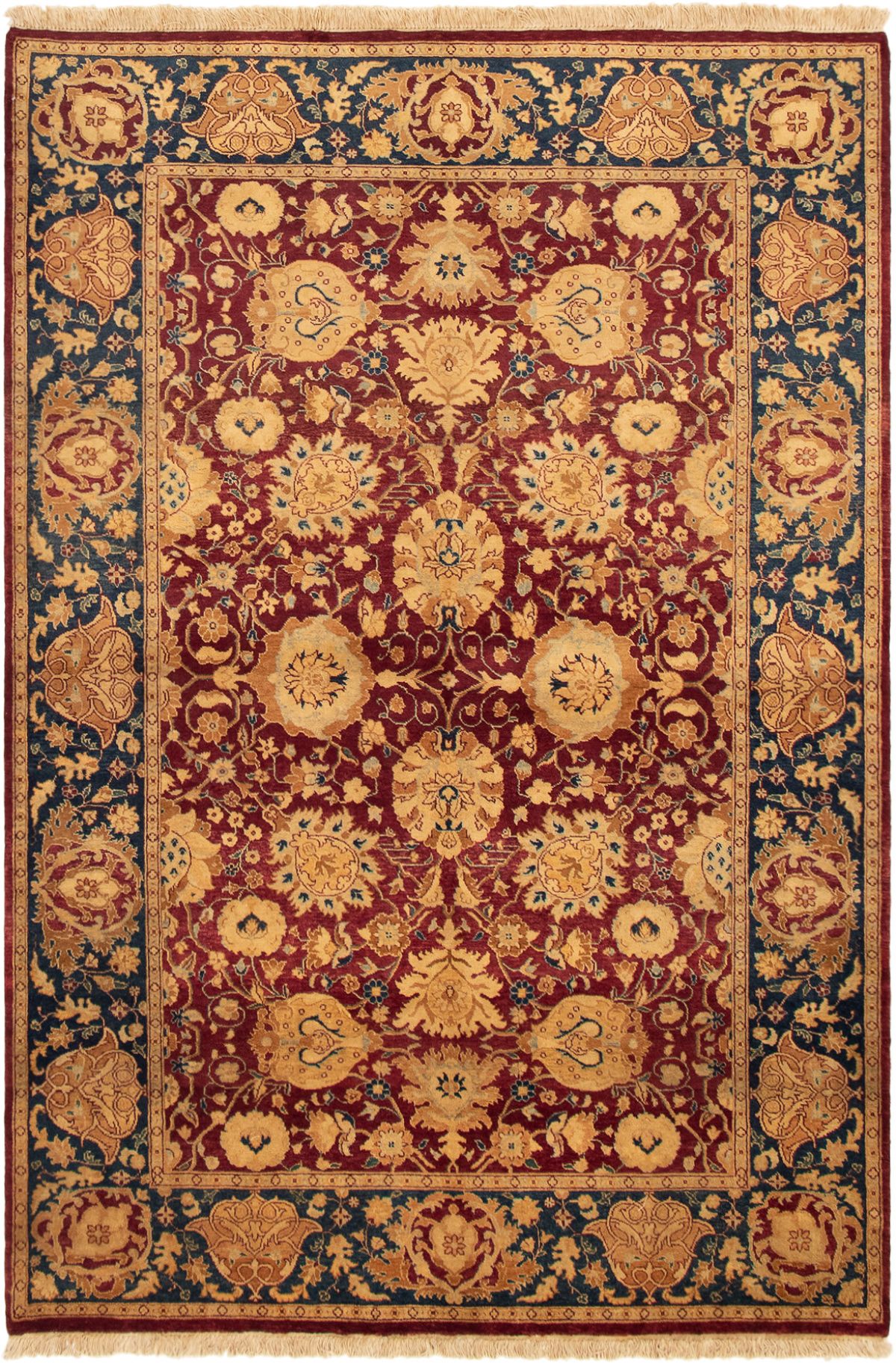 Hand-knotted Peshawar Oushak Dark Red Wool Rug 6'0" x 9'0" Size: 6'0" x 9'0"  