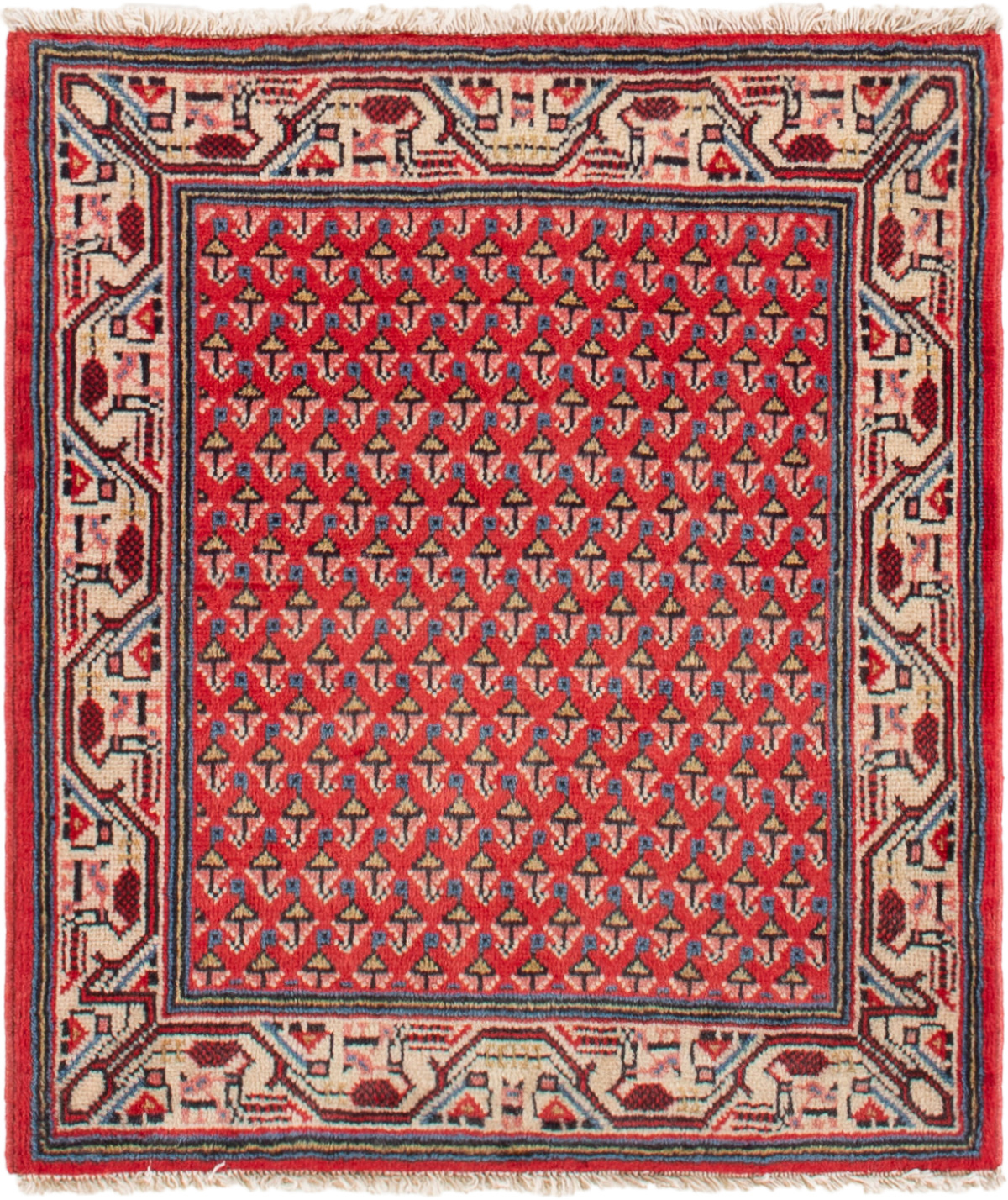 Hand-knotted Mahal  Wool Rug 2'2" x 2'6" Size: 2'2" x 2'6"  