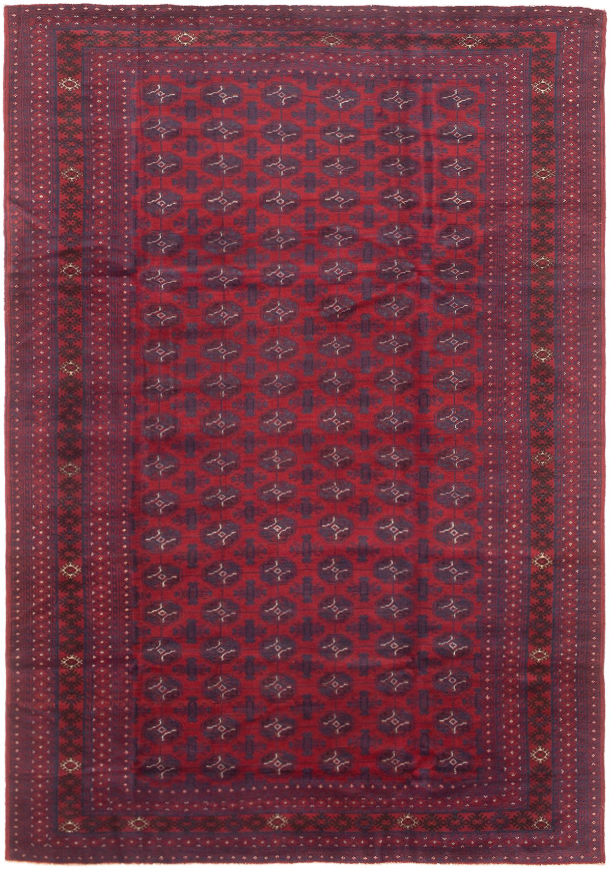 Hand-knotted Finest Rizbaft Dark Navy, Red Wool Rug 6'6" x 9'8" Size: 6'6" x 9'8"  