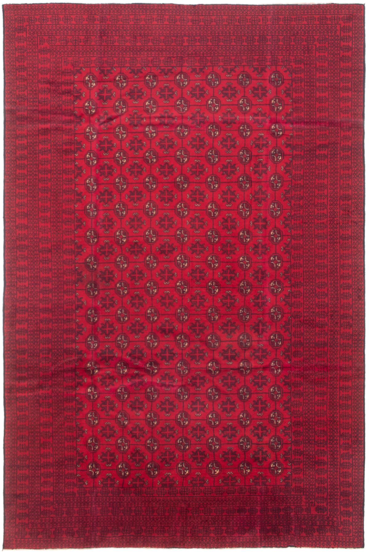 Hand-knotted Rizbaft Red Wool Rug 6'5" x 9'8" Size: 6'5" x 9'8"  