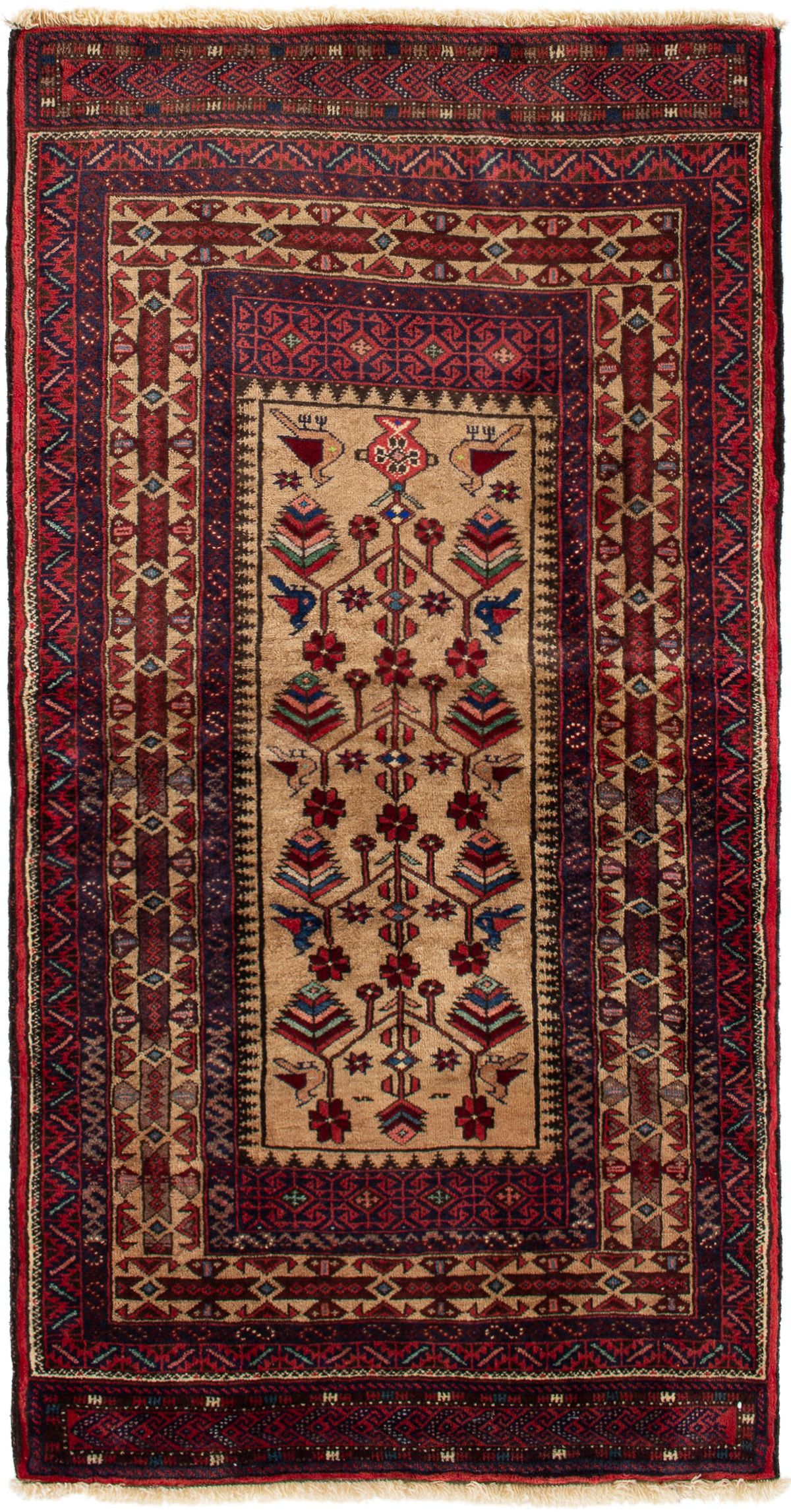 Hand-knotted Finest Baluch  Wool Rug 2'11" x 5'10" Size: 2'11" x 5'10"  