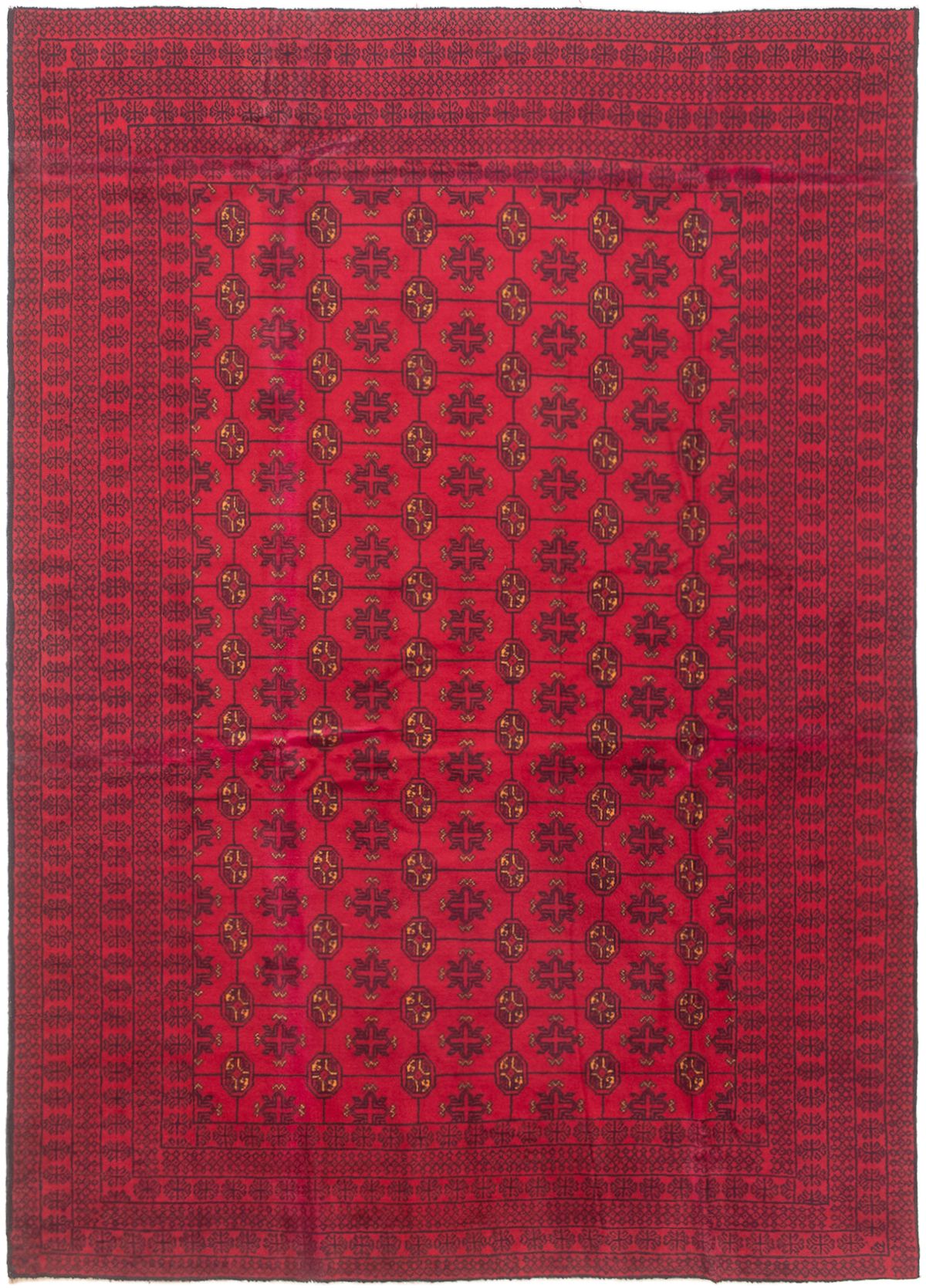 Hand-knotted Rizbaft Red Wool Rug 6'7" x 9'5" Size: 6'7" x 9'5"  