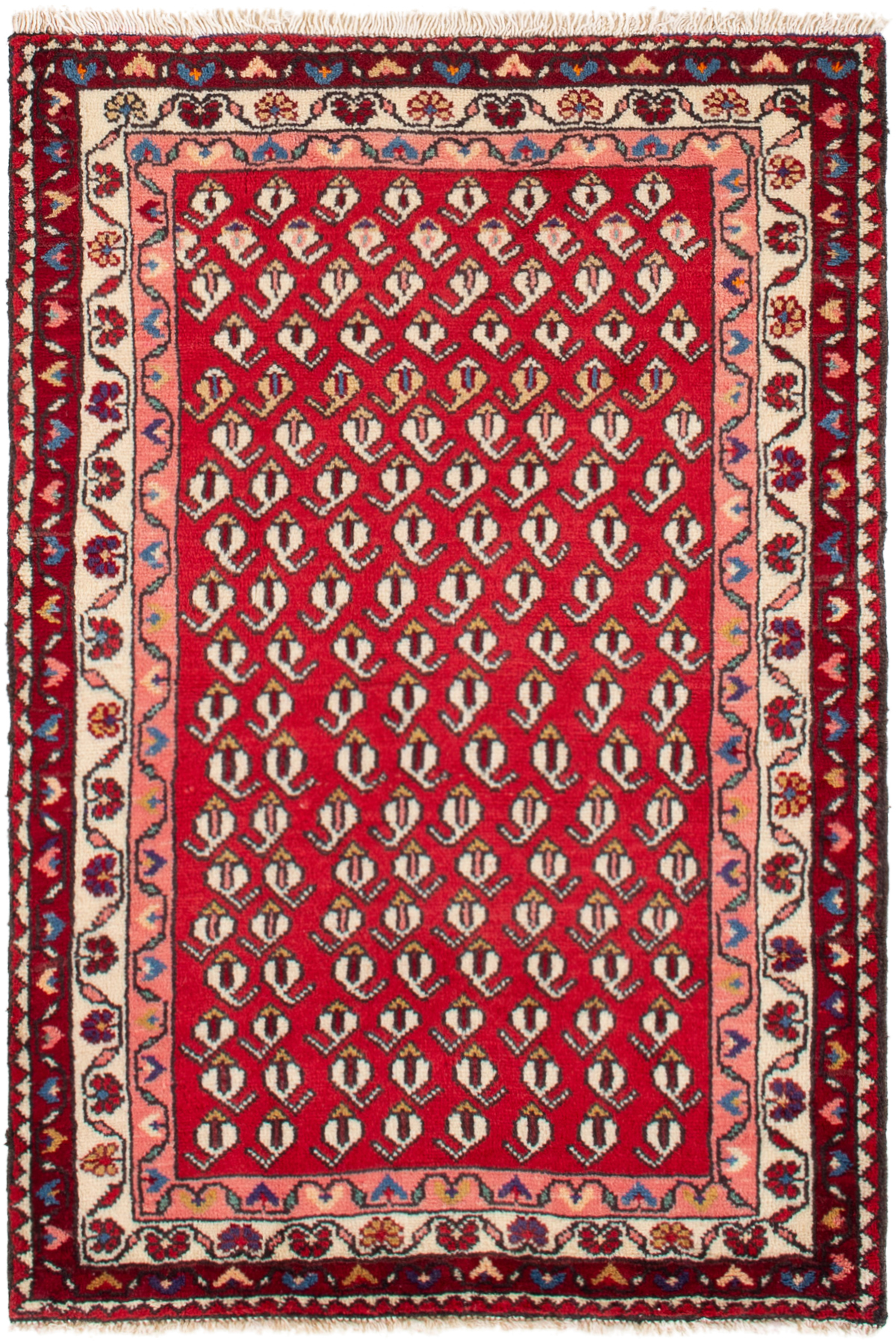 Hand-knotted Hamadan  Wool Rug 2'8" x 4'0"  Size: 2'7" x 4'0"  