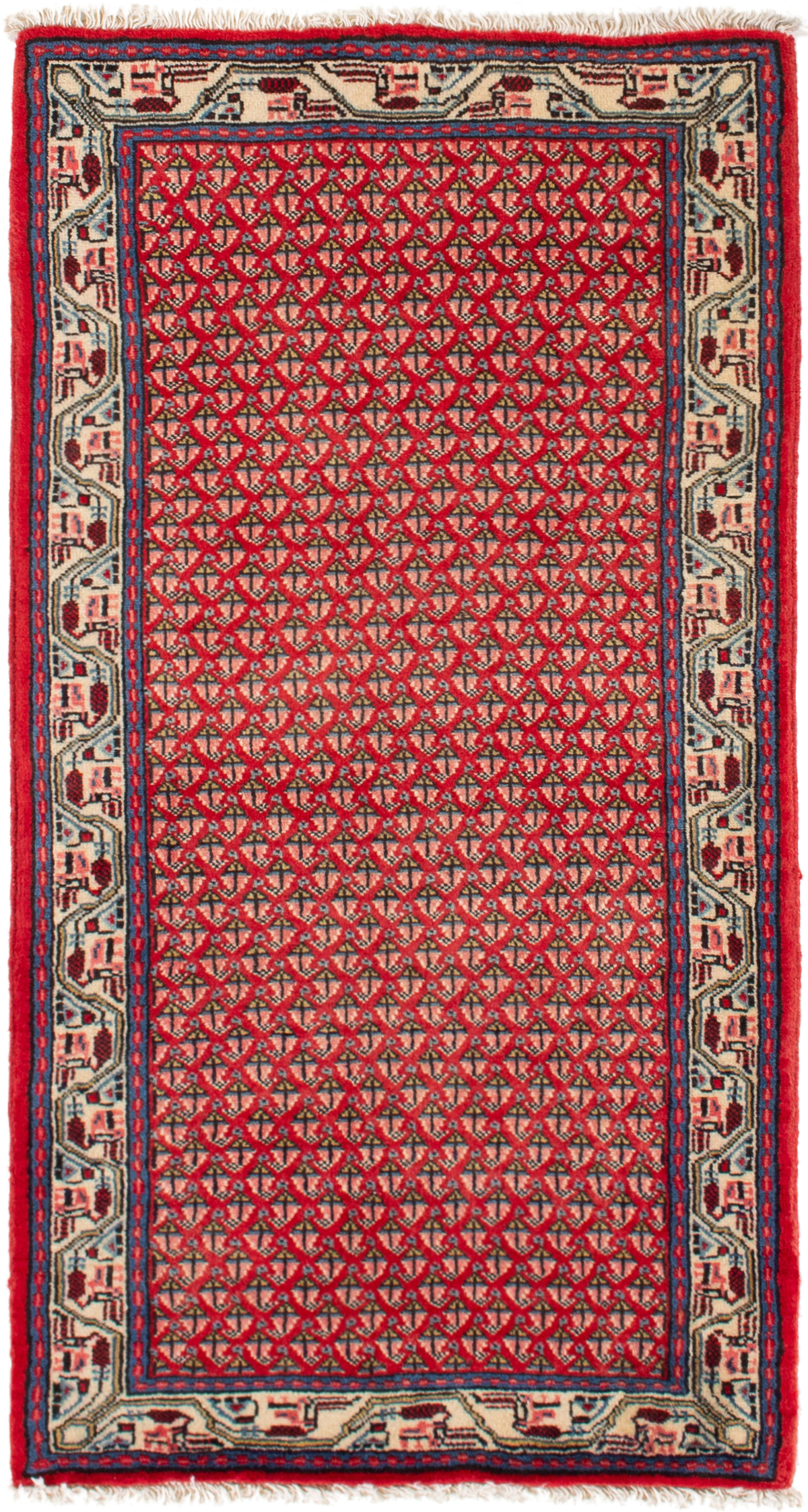 Hand-knotted Sarough  Wool Rug 2'2" x 4'2"  Size: 2'2" x 4'2"  