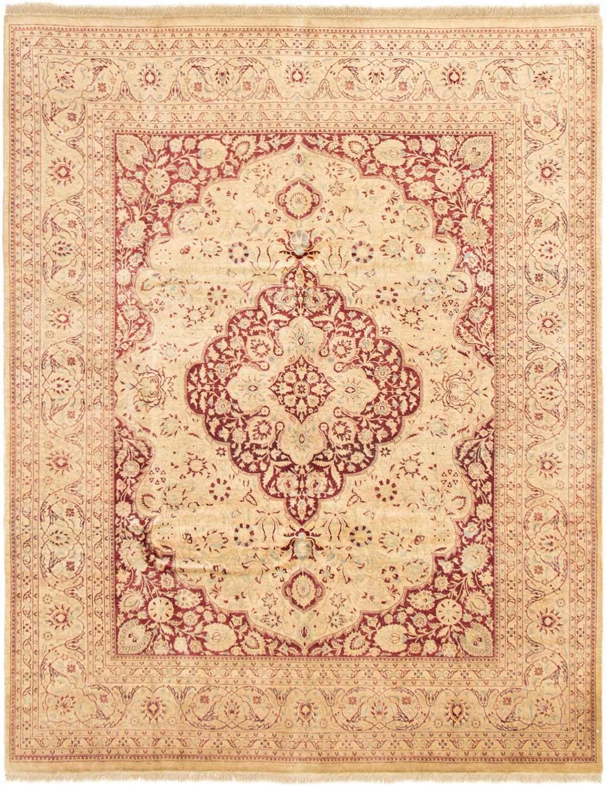 Hand-knotted Pako Persian 18/20 Ivory Wool Rug 8'1" x 10'1" Size: 8'1" x 10'1"  