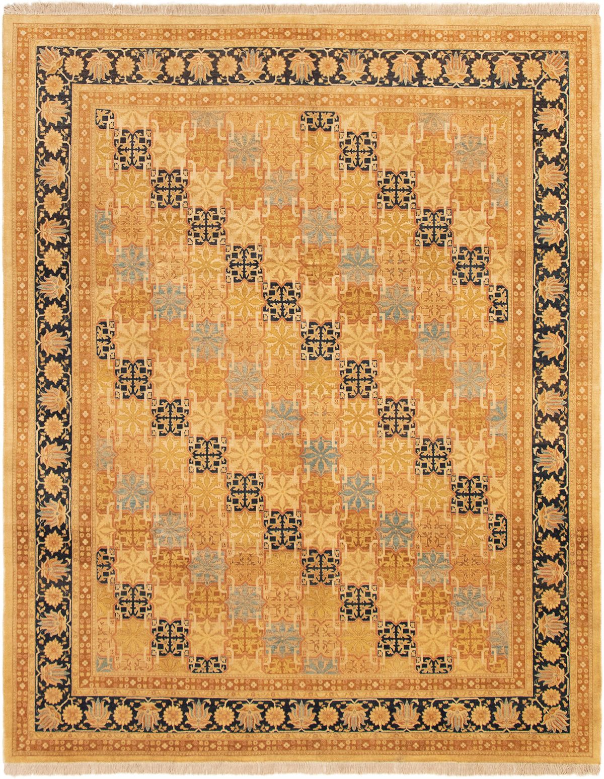 Hand-knotted Pako Persian 18/20 Khaki Wool Rug 8'0" x 9'10" Size: 8'0" x 9'10"  