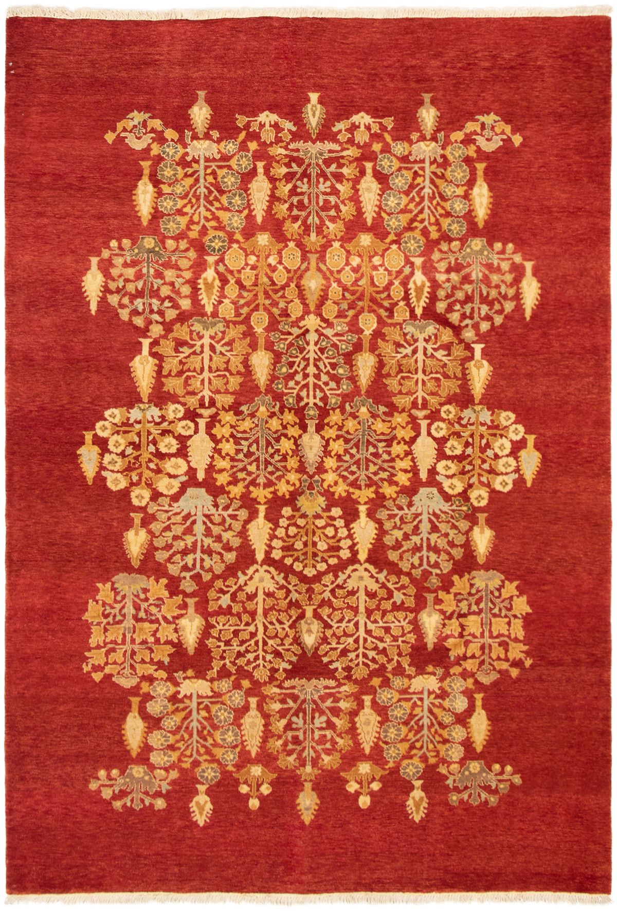 Hand-knotted Pako Persian 18/20 Red Wool Rug 6'0" x 8'8" Size: 6'0" x 8'8"  