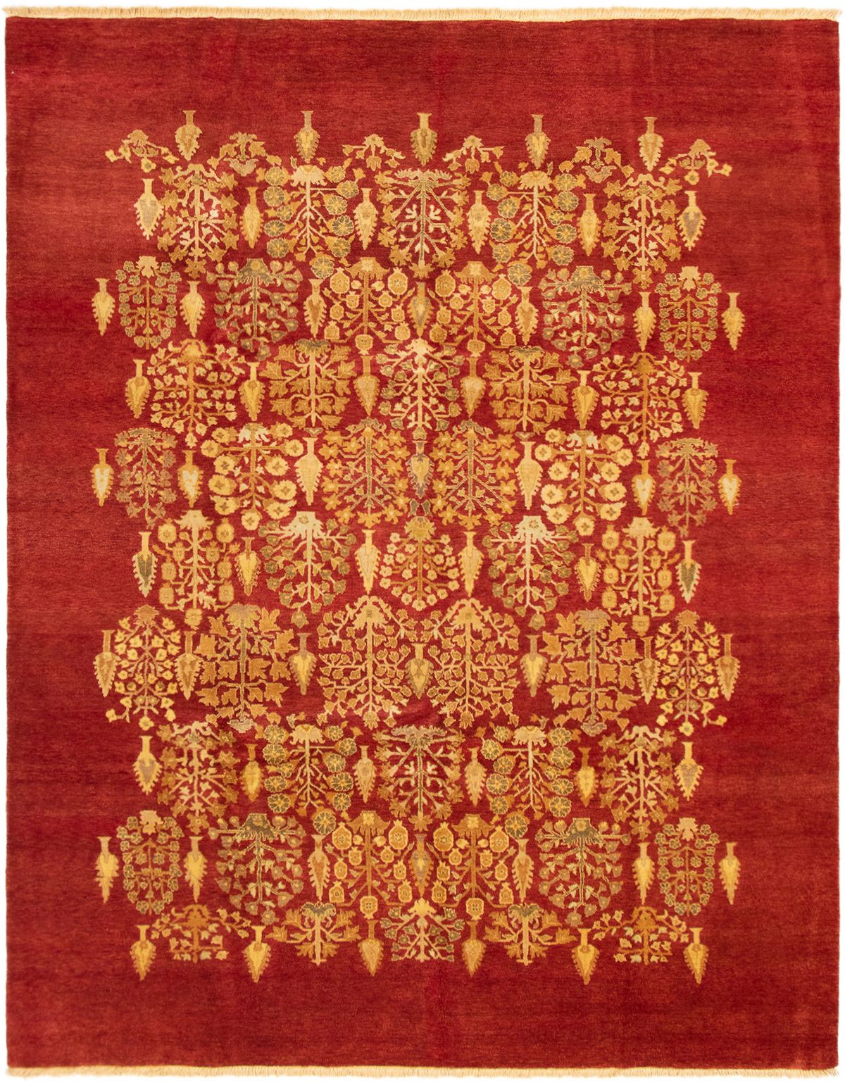 Hand-knotted Pako Persian 18/20 Red Wool Rug 8'2" x 10'1" Size: 8'2" x 10'1"  