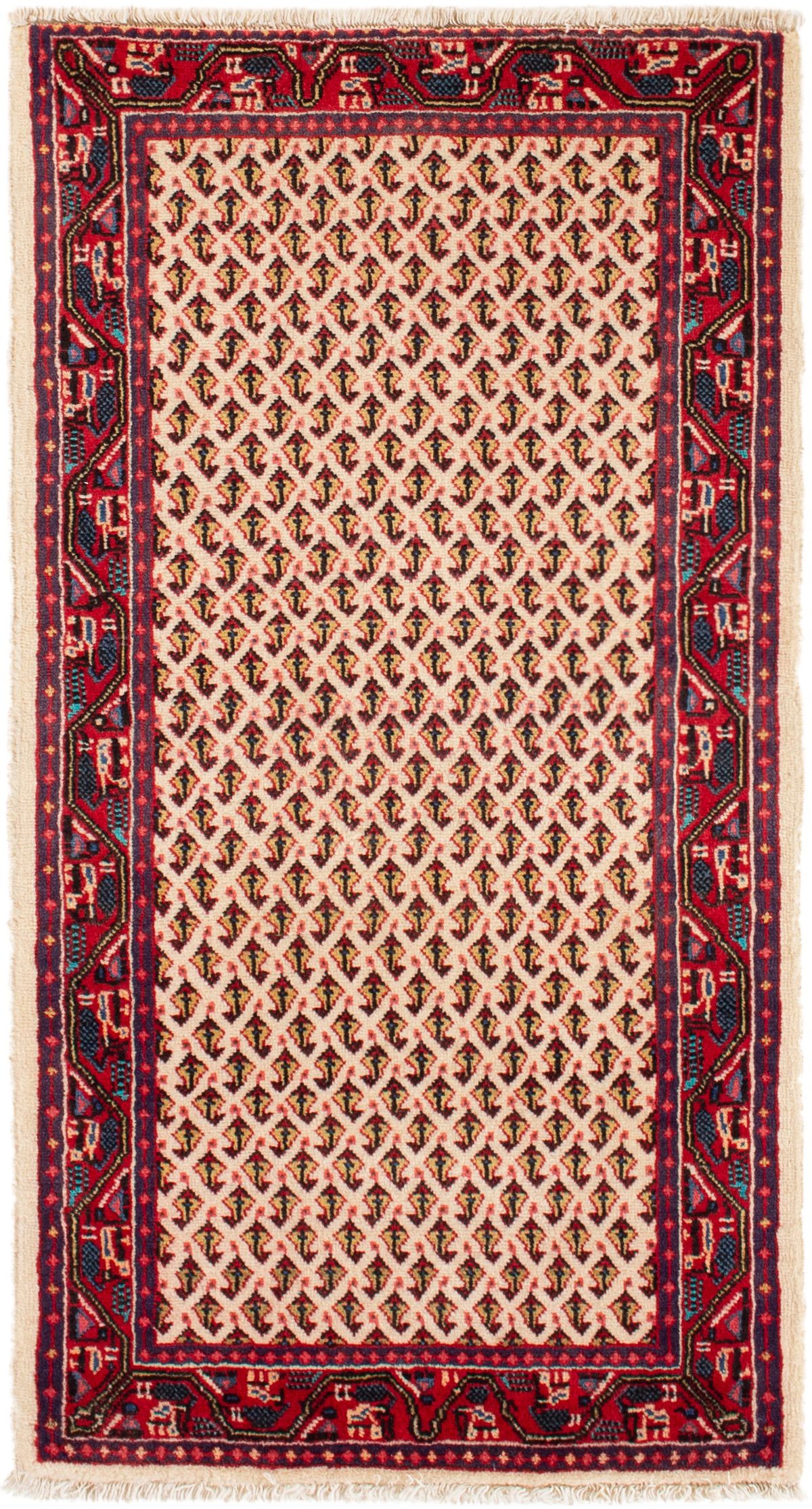 Hand-knotted Sarough  Wool Rug 2'0" x 3'11" Size: 2'0" x 3'11"  