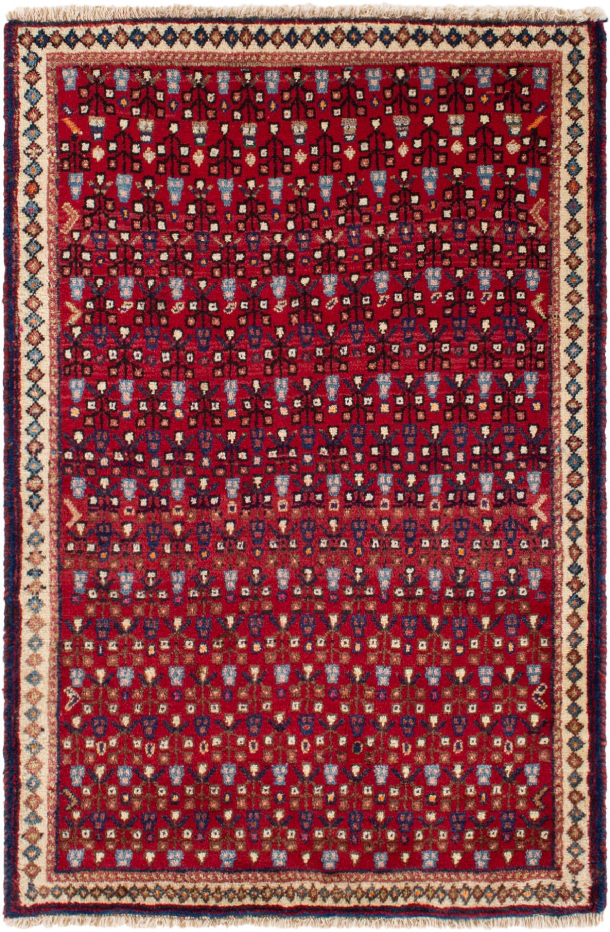 Hand-knotted Mahal  Wool Rug 2'7" x 3'11" Size: 2'7" x 3'11"  
