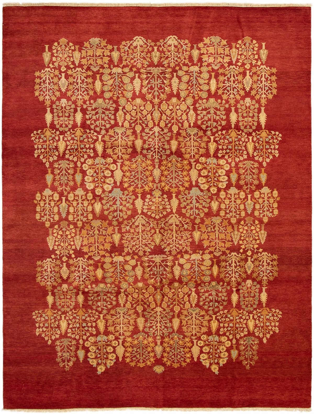 Hand-knotted Pako Persian 18/20 Red Wool Rug 9'1" x 11'10" Size: 9'1" x 11'10"  
