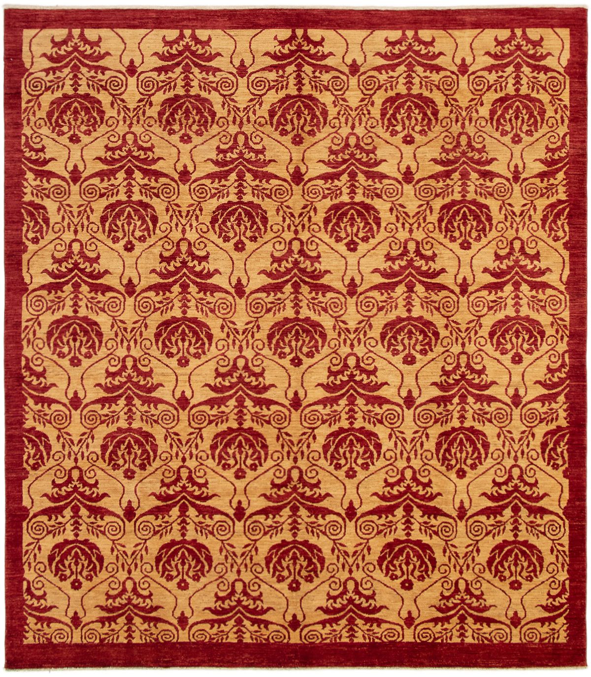 Hand-knotted Finest Ziegler Chobi Dark Red, Tan Wool Rug 8'4" x 9'6" Size: 8'4" x 9'6"  