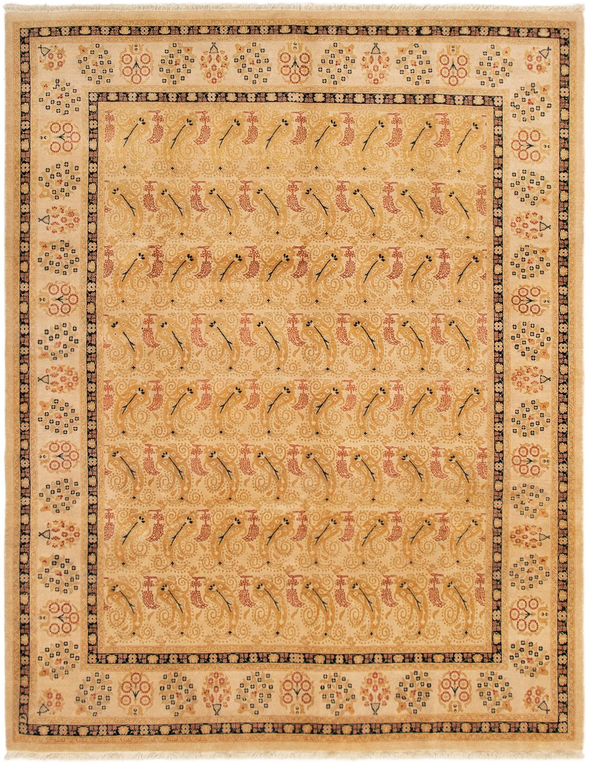 Hand-knotted Peshawar Finest Ivory Wool Rug 8'0" x 10'3" Size: 8'0" x 10'3"  