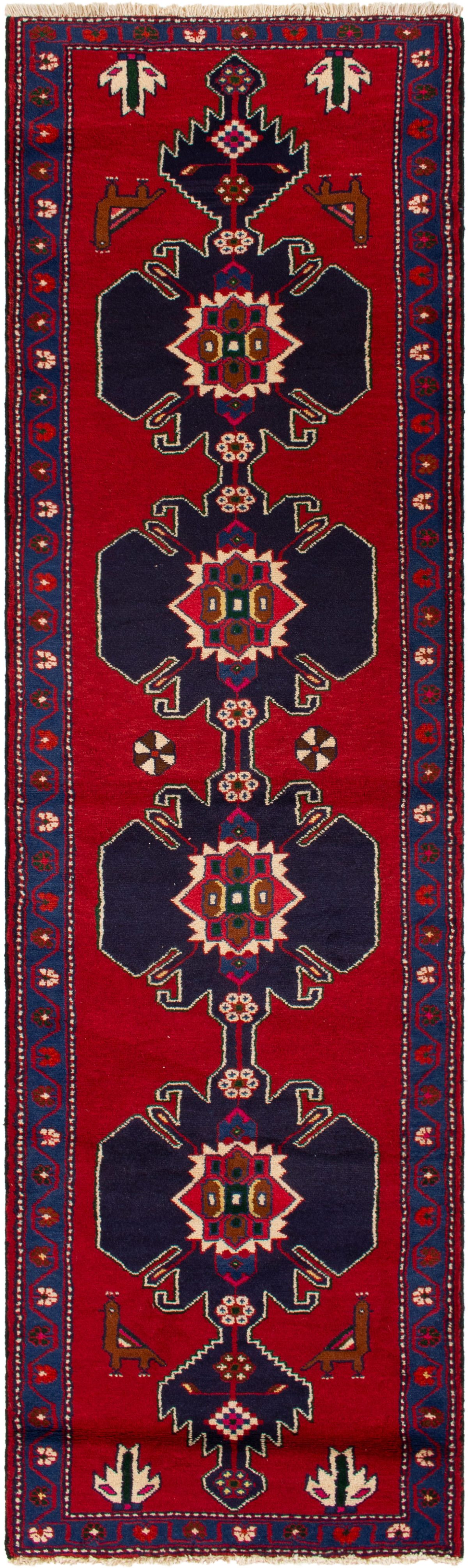 Hand-knotted Saveh  Wool Rug 2'6" x 9'0" Size: 2'6" x 9'0"  