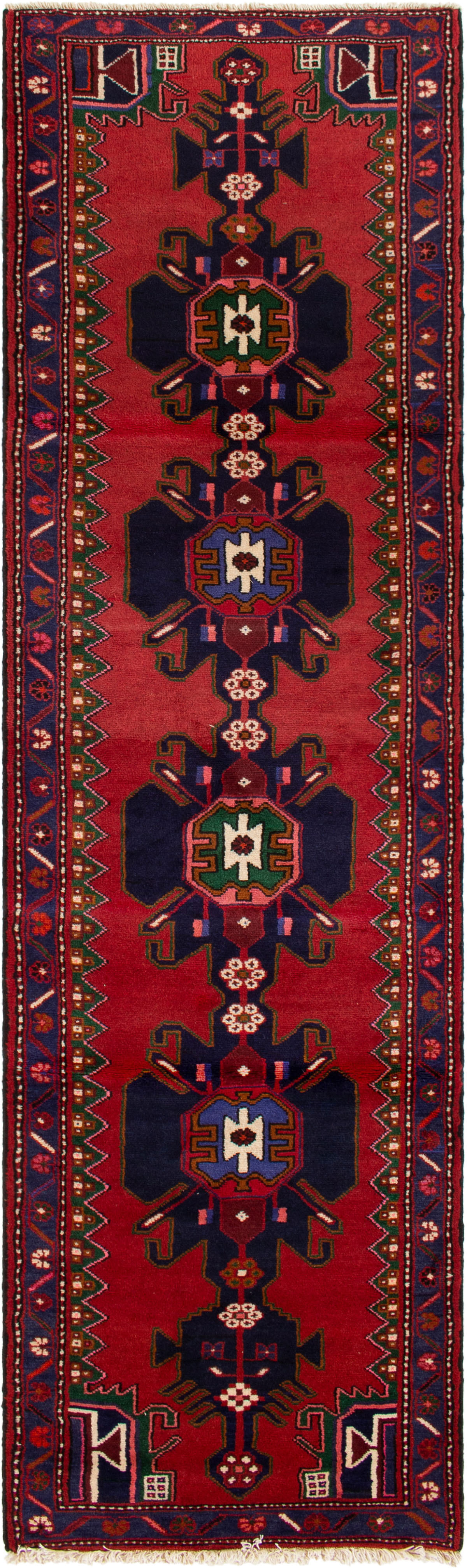 Hand-knotted Hamadan  Wool Rug 2'7" x 9'3" Size: 2'7" x 9'3"  