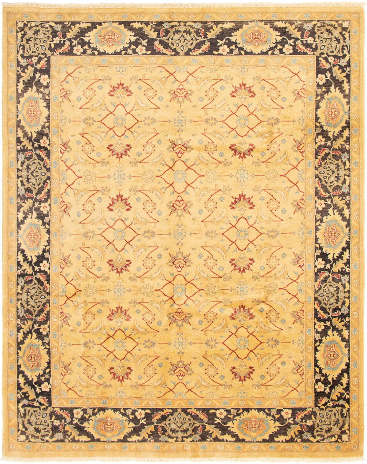 Hand-knotted Peshawar Oushak Light Gold Wool Rug 8'4" x 10'3" Size: 8'4" x 10'3"  