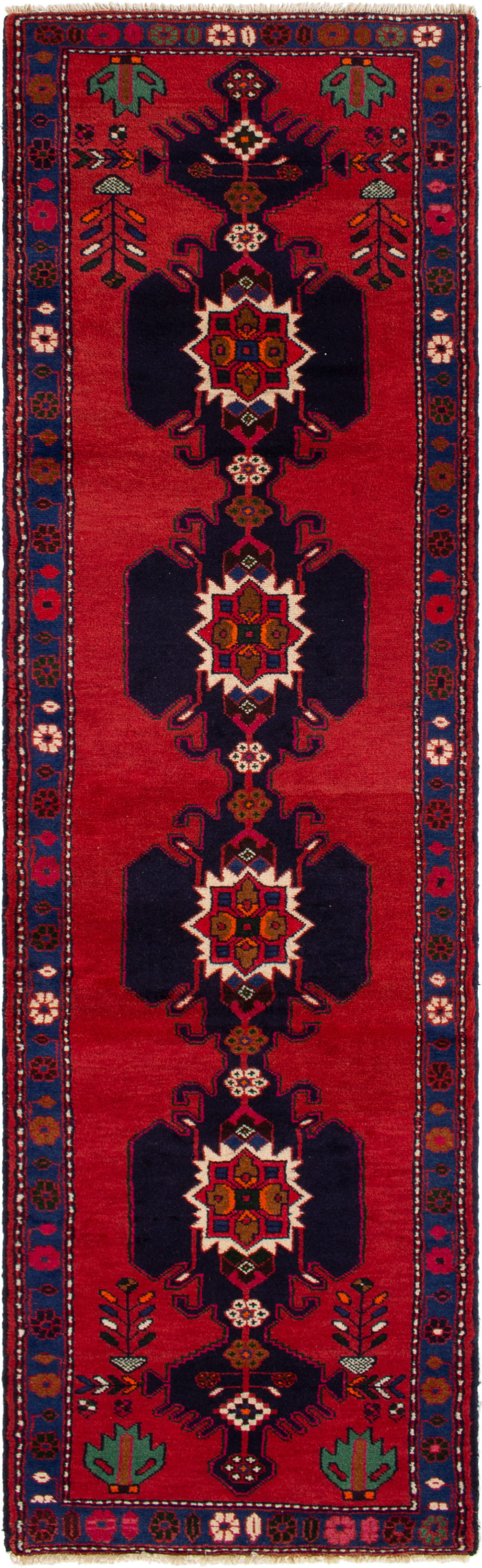 Hand-knotted Saveh  Wool Rug 2'5" x 9'0" Size: 2'5" x 9'0"  