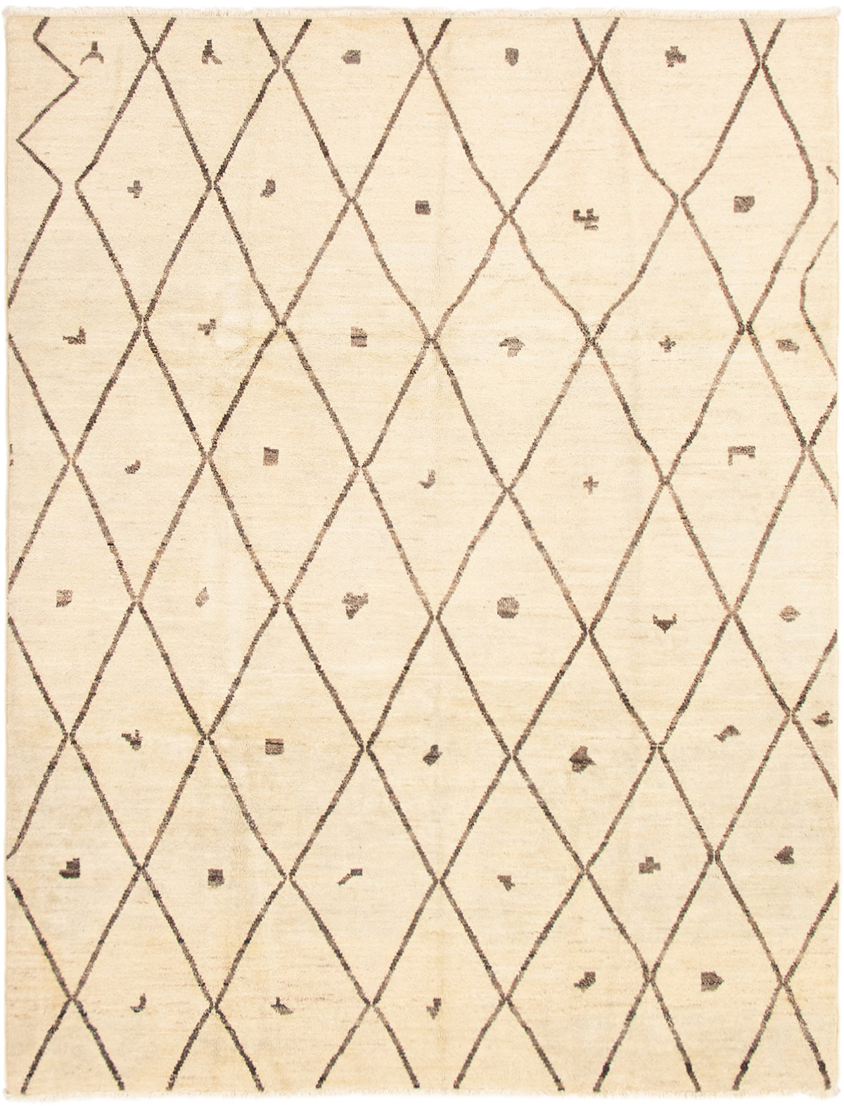 Hand-knotted Tangier Cream Wool Rug 7'10" x 10'2" Size: 7'10" x 10'2"  
