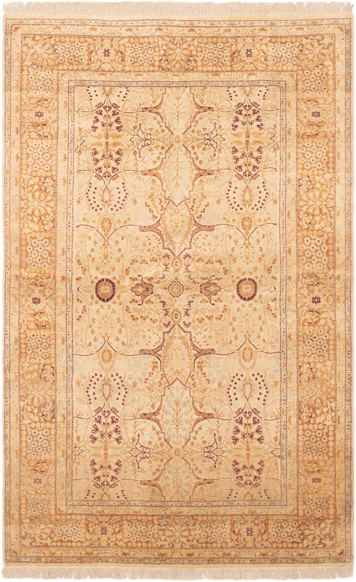 Hand-knotted Pako Persian 18/20 Ivory Wool Rug 4'8" x 7'5" Size: 4'8" x 7'5"  
