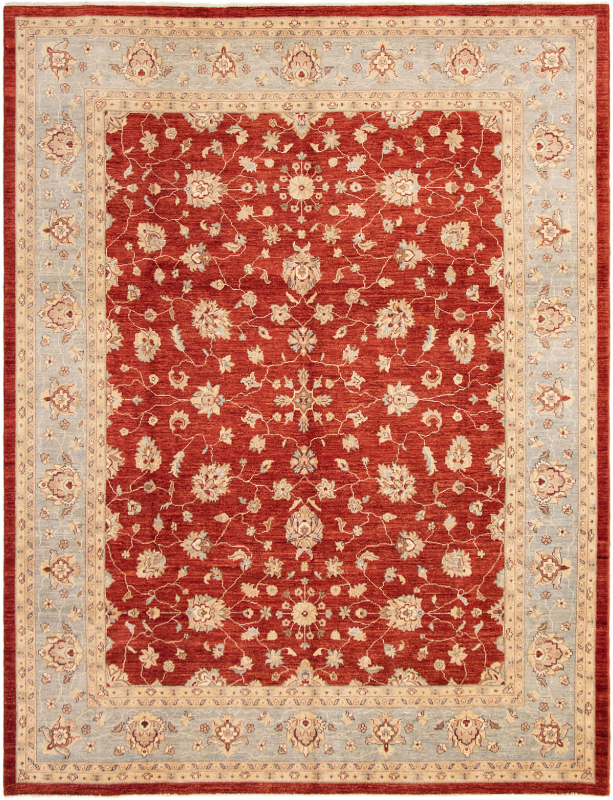Hand-knotted Peshawar Finest Dark Copper Wool Rug 9'3" x 12'1"  Size: 9'3" x 12'1"  