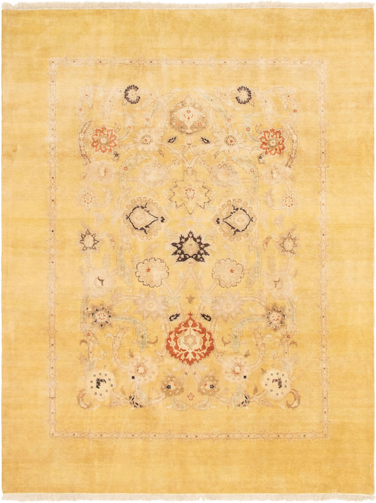Hand-knotted Peshawar Finest Light Gold Wool Rug 8'0" x 10'6" Size: 8'0" x 10'6"  