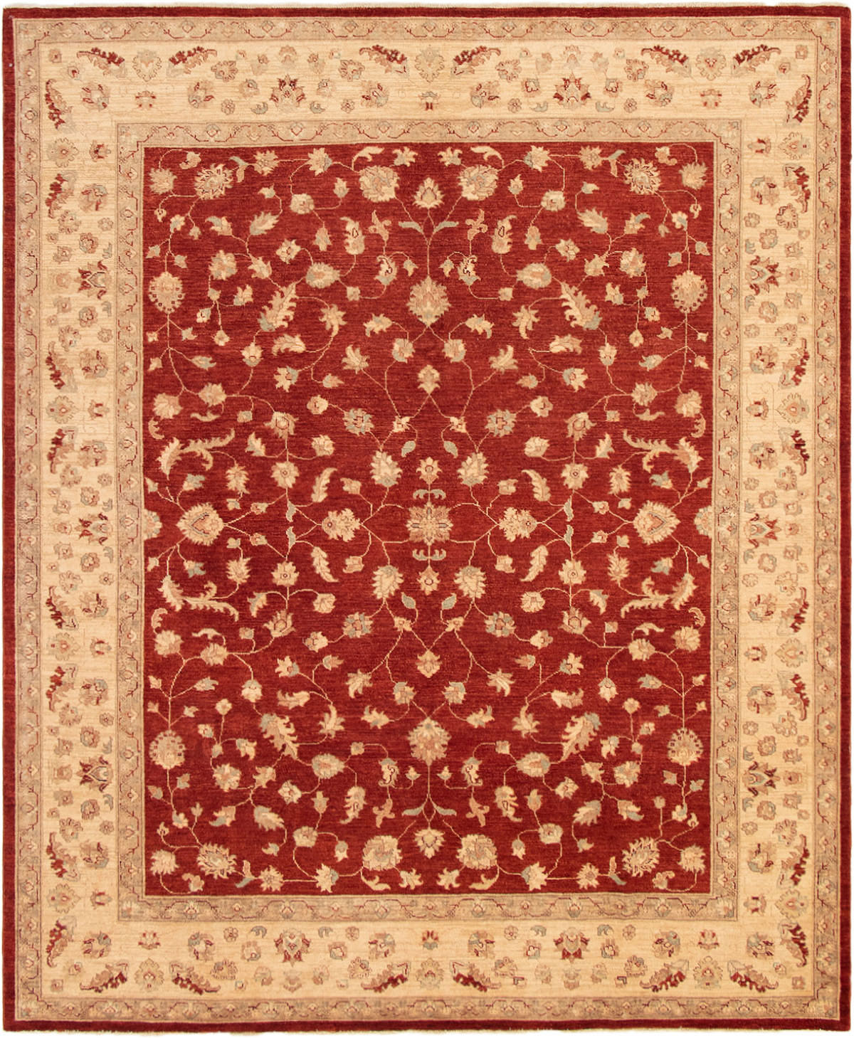 Hand-knotted Chobi Finest Burgundy Wool Rug 8'3" x 10'0" Size: 8'3" x 10'0"  