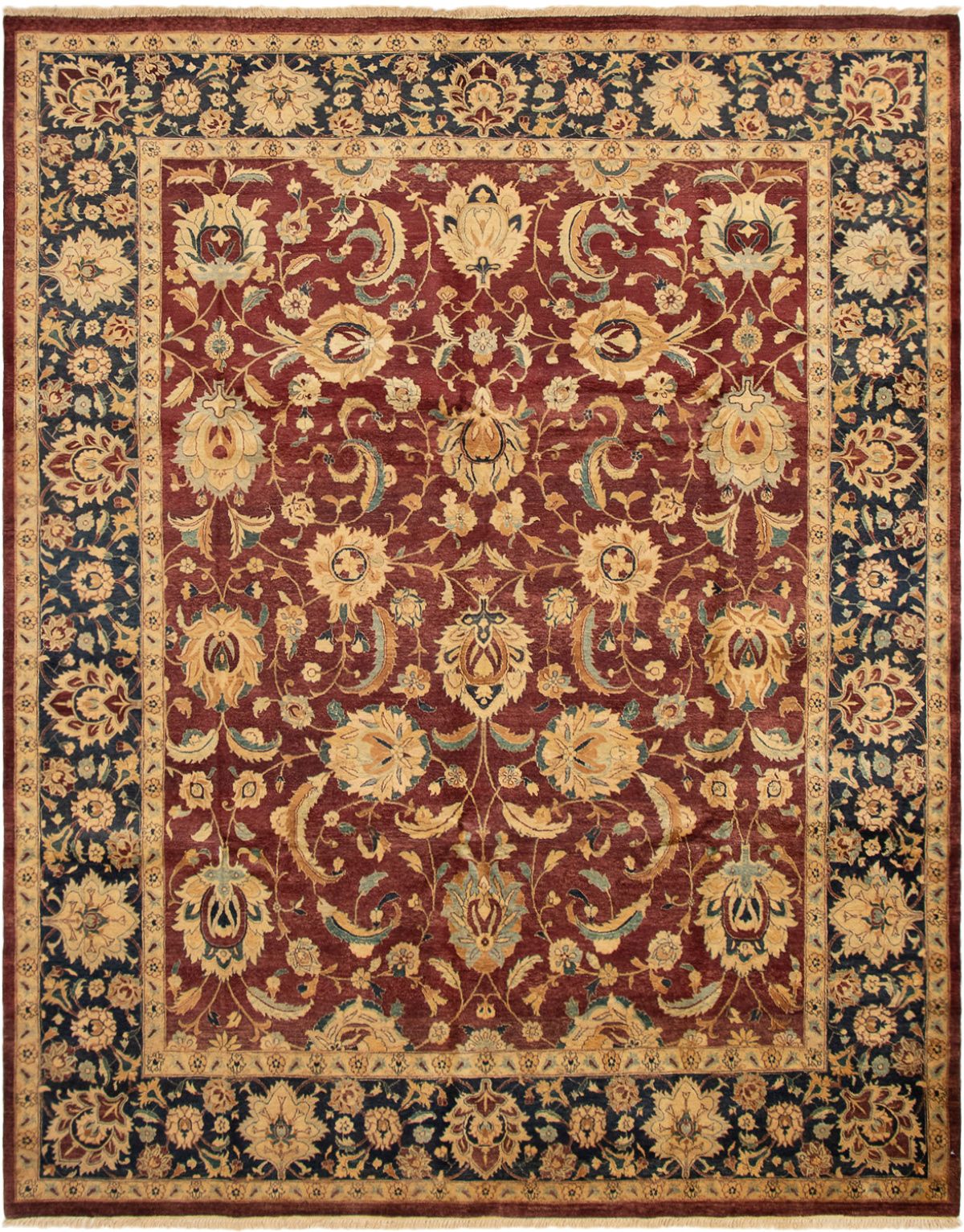 Hand-knotted Pako Persian 18/20 Dark Red Wool Rug 8'1" x 10'2"  Size: 8'1" x 10'2"  