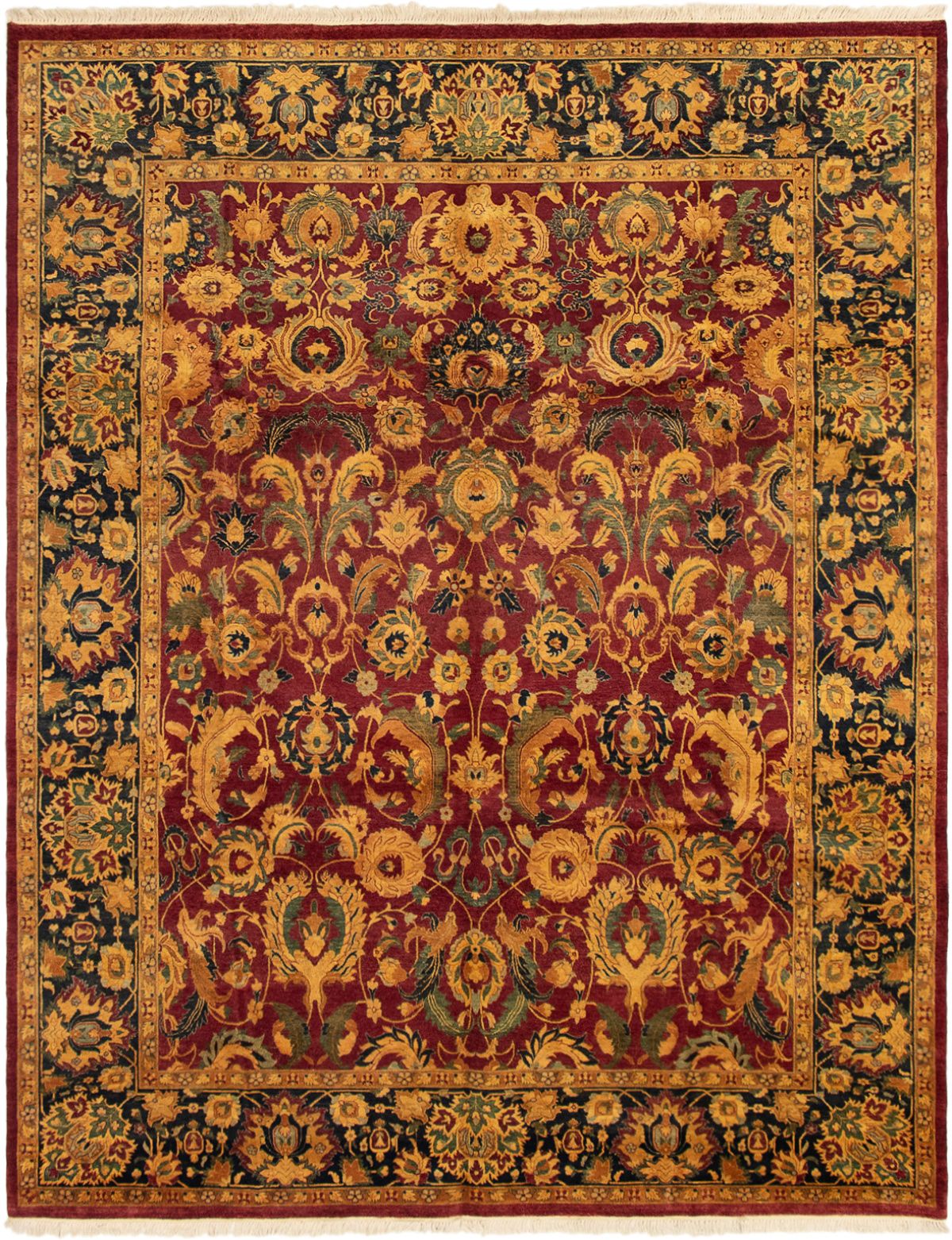 Hand-knotted Pako Persian 18/20 Dark Red Wool Rug 8'1" x 10'3" Size: 8'1" x 10'3"  