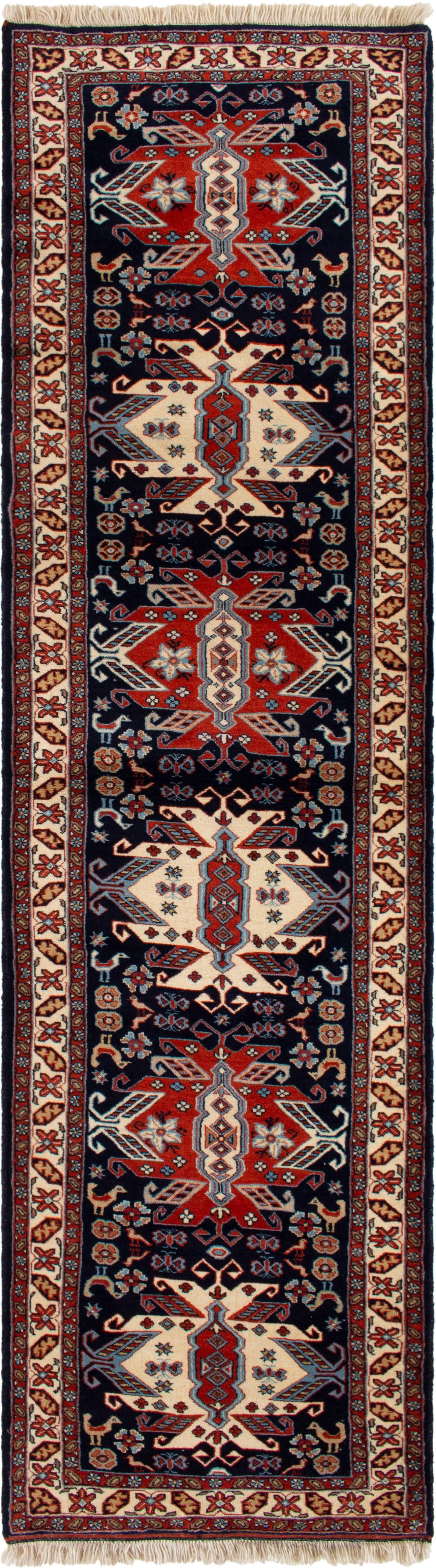 Hand-knotted Afshar  Wool Rug 2'9" x 10'2" Size: 2'9" x 10'2"  