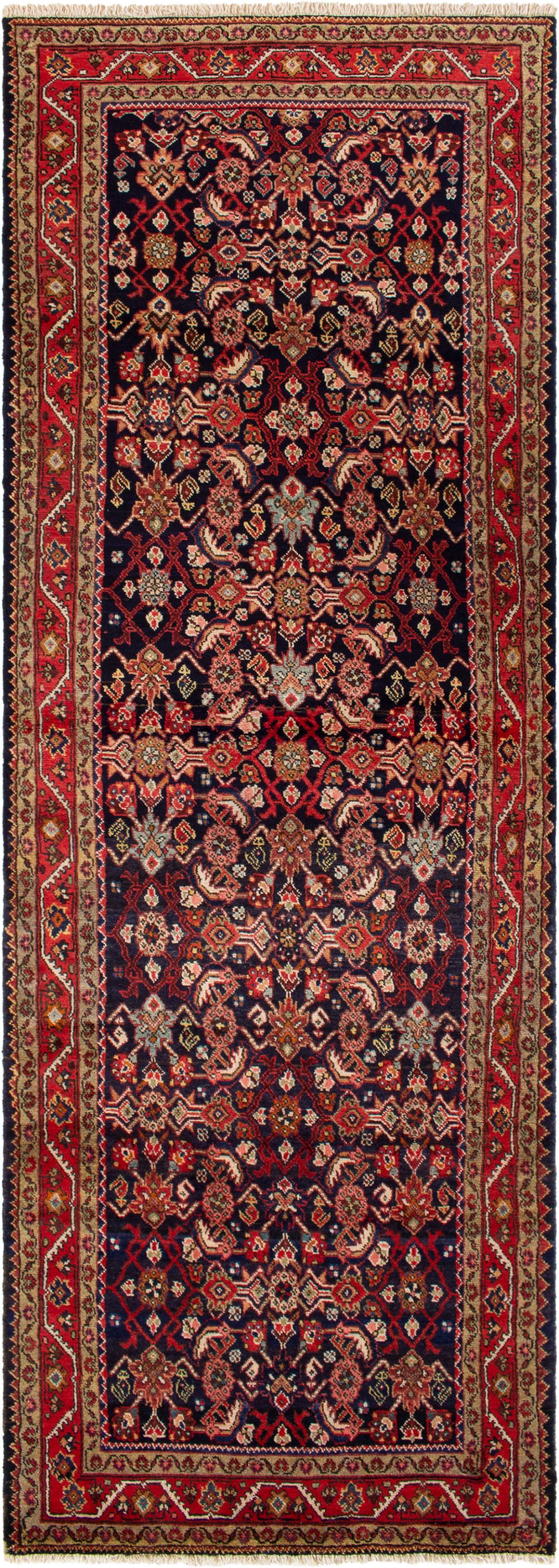 Hand-knotted Mahal  Wool Rug 3'7" x 10'4" Size: 3'7" x 10'4"  