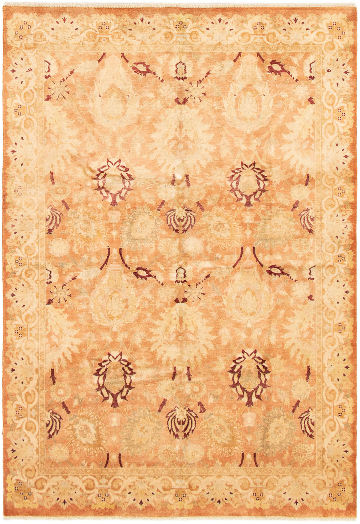 Hand-knotted Peshawar Oushak Copper Wool Rug 6'0" x 8'8" Size: 6'0" x 8'8"  