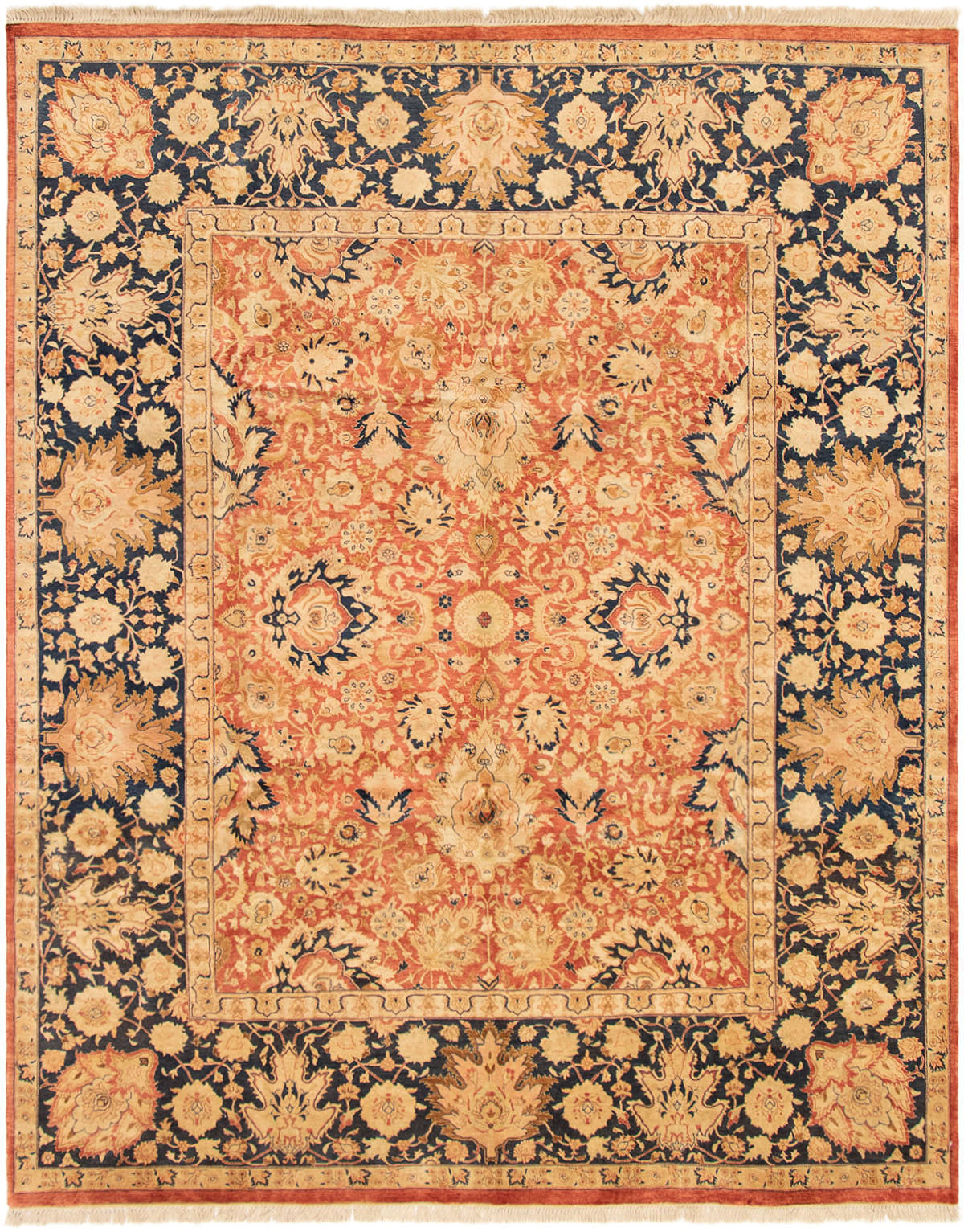 Hand-knotted Pako Persian 18/20 Copper Wool Rug 8'1" x 10'1" Size: 8'1" x 10'1"  